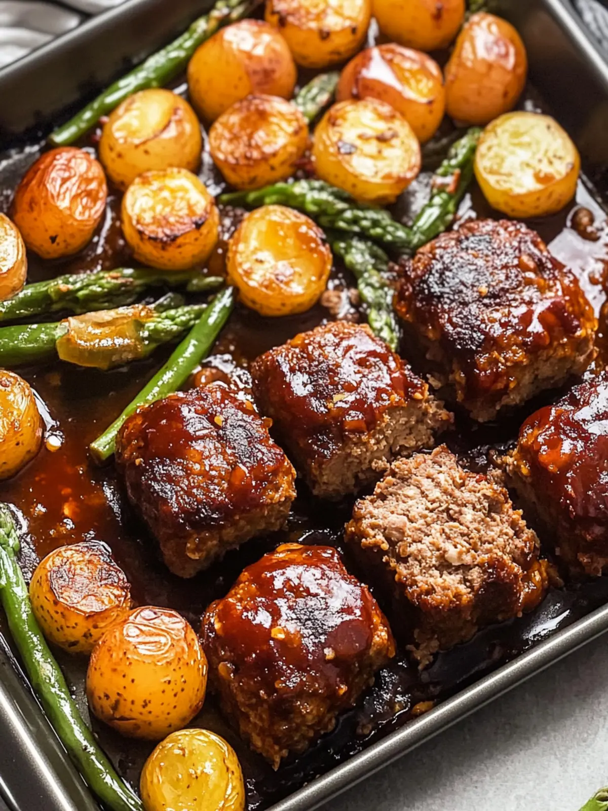 Savory Sheet Pan Mini Meatloaf with Crispy Roasted Potatoes 5 Sheet Pan Mini Meatloaf