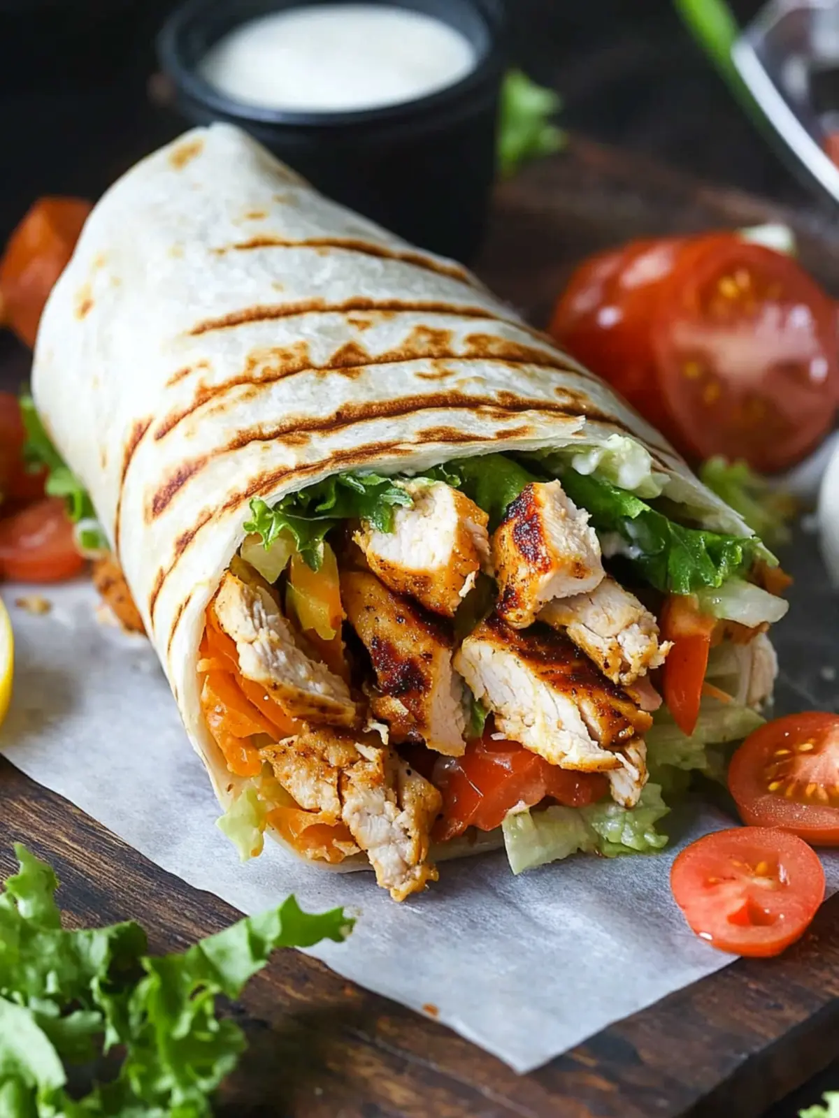 Grilled Chicken Wrap with Spicy Chipotle Cream Delight 4 Grilled Chicken Wrap