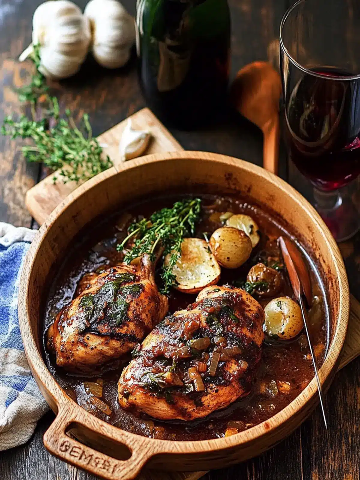 Savory Chicken Pinot Noir with Mushrooms and Fresh Basil Delight 5 Chicken Pinot Noir