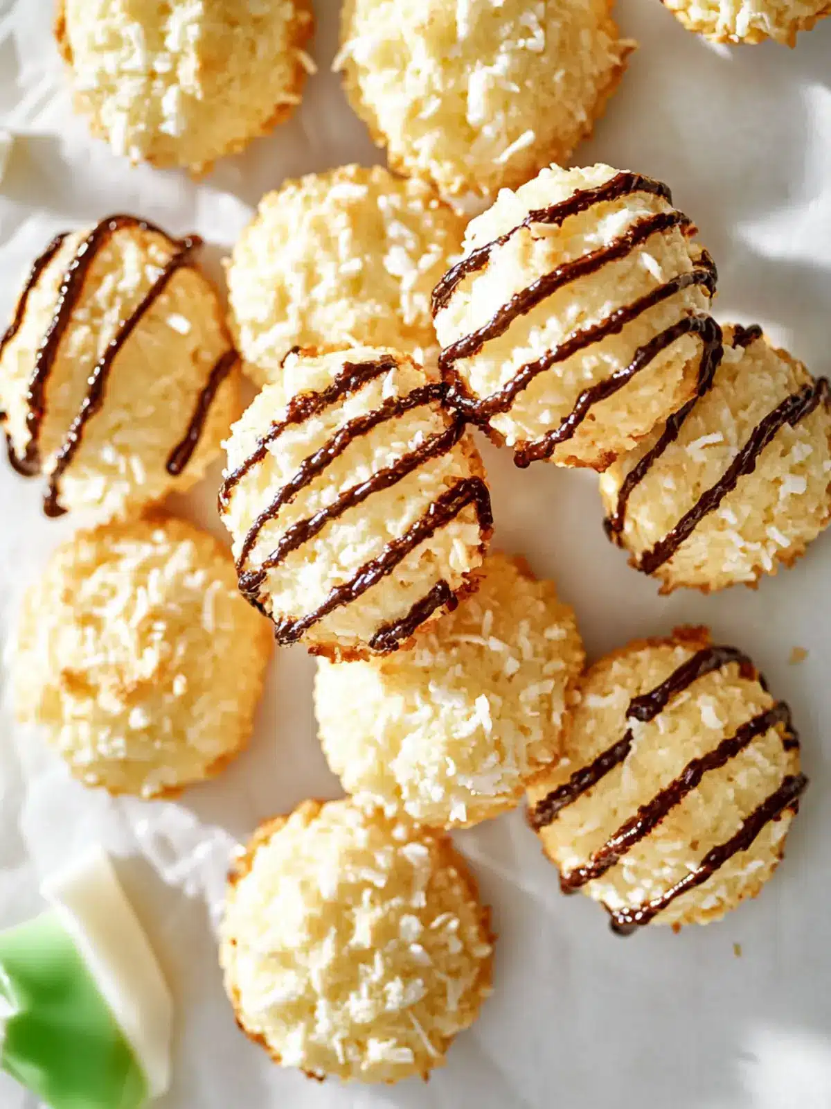 Irresistible Coconut Macaroons with Chocolate or Matcha Drizzle 3 Coconut Macaroons