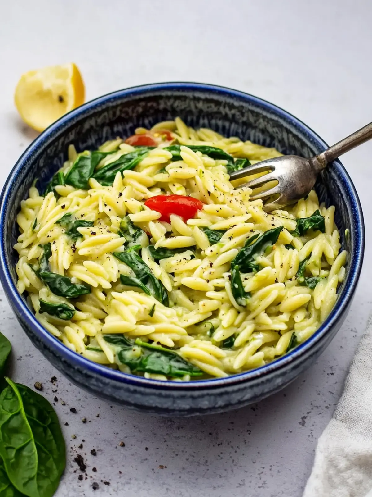 Creamy Spinach Orzo: A No-Cream Delight for Dinner Bliss 3 Creamy Spinach Orzo