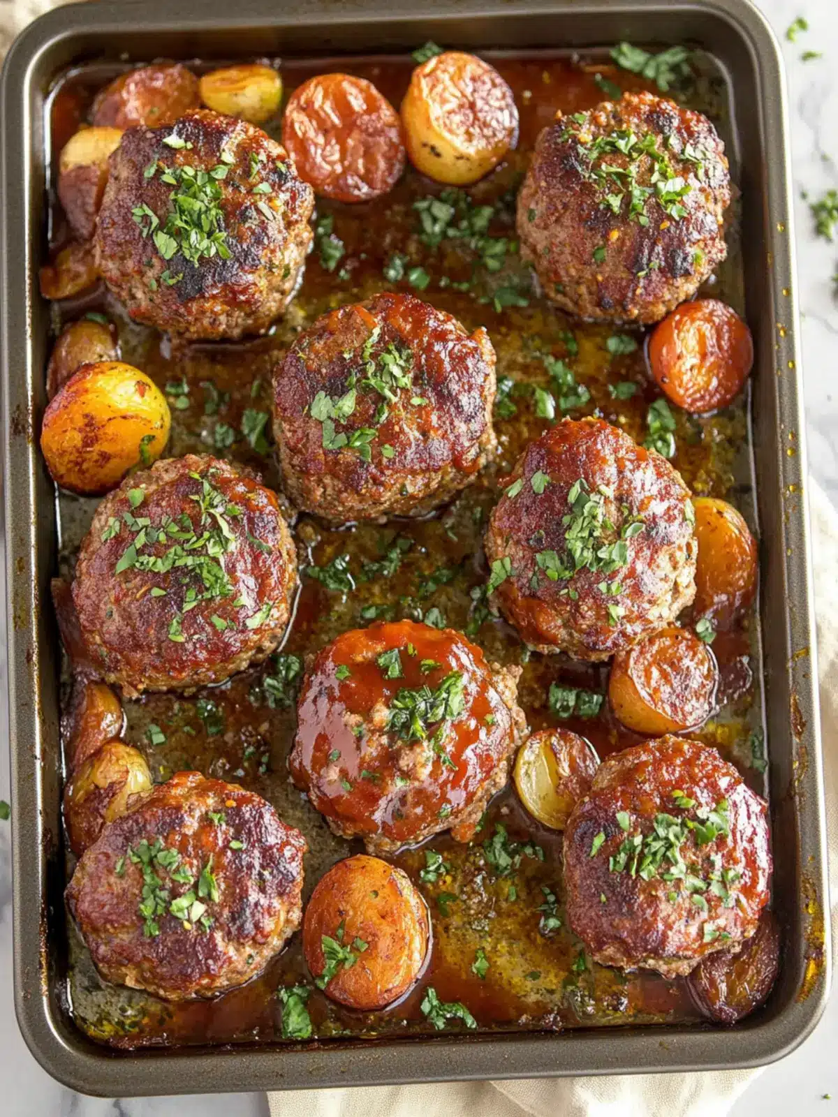 Flavorful Sheet Pan Mini Meatloaf with Crispy Veggies Delight 3 Sheet Pan Mini Meatloaf