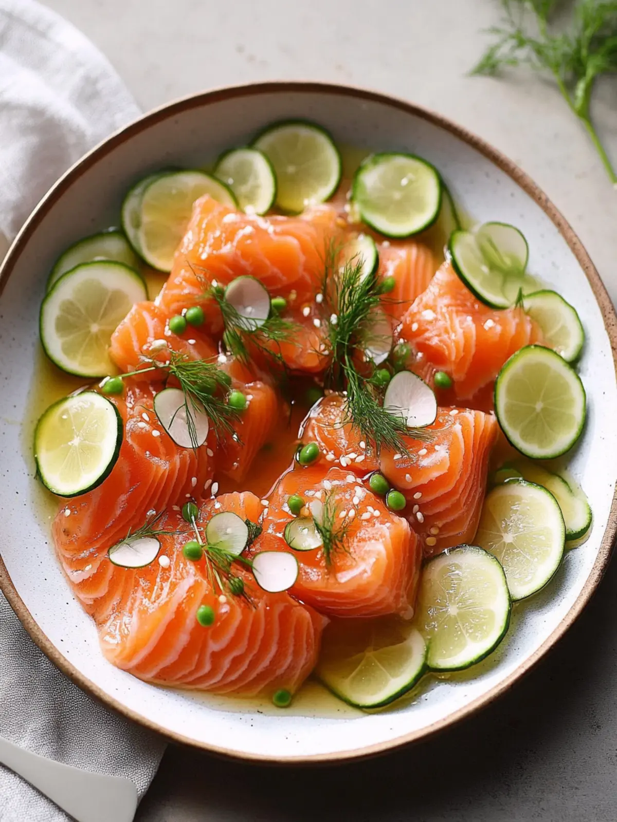 Fresh Salmon Crudo with Zesty Citrus Soy Dressing Delight 2 Salmon Crudo