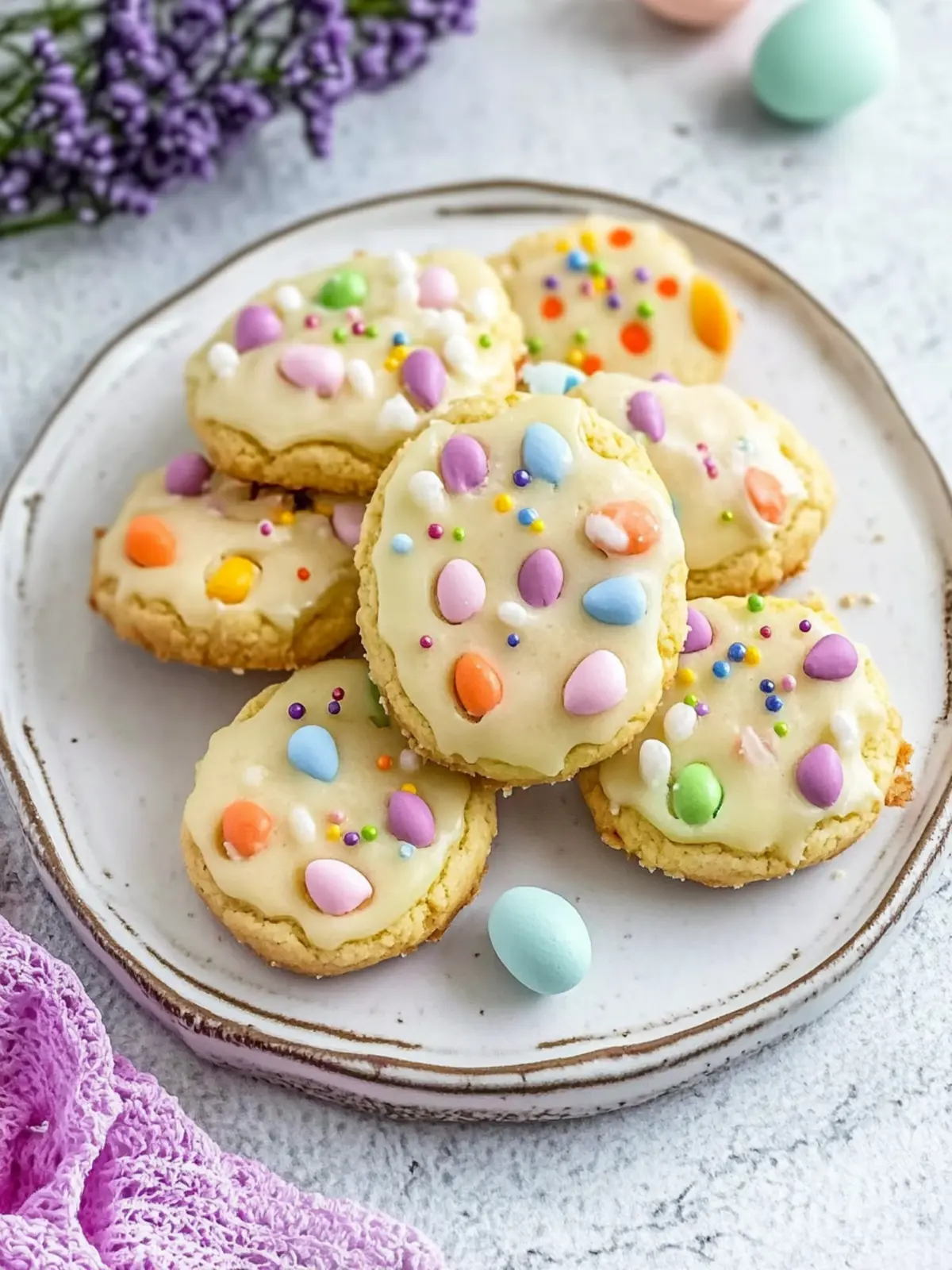 Irresistible Easter Shortbread Cookies with Mini M&Ms 4 Easter Shortbread Cookies