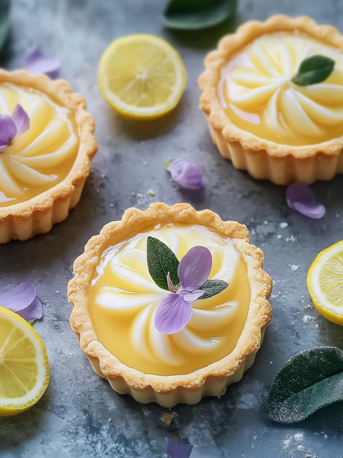 Mini Lemon Tart with Lilac Meringue for a Spring Delight 5 Mini Lemon Tart