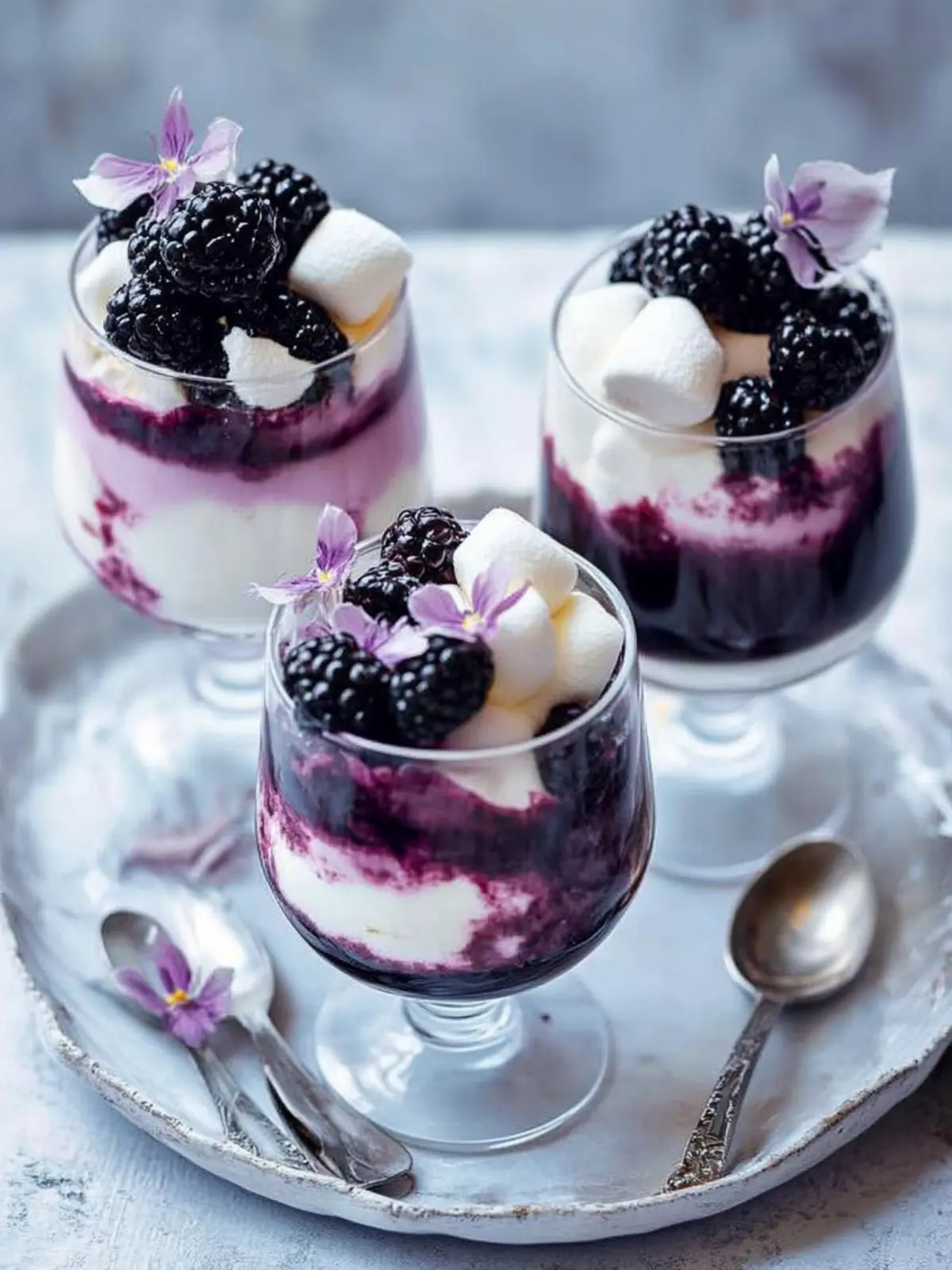 Delicious Blackberry, Marshmallow & Mascarpone Trifles Made Easy 4 Blackberry, marshmallow and mascarpone trifles