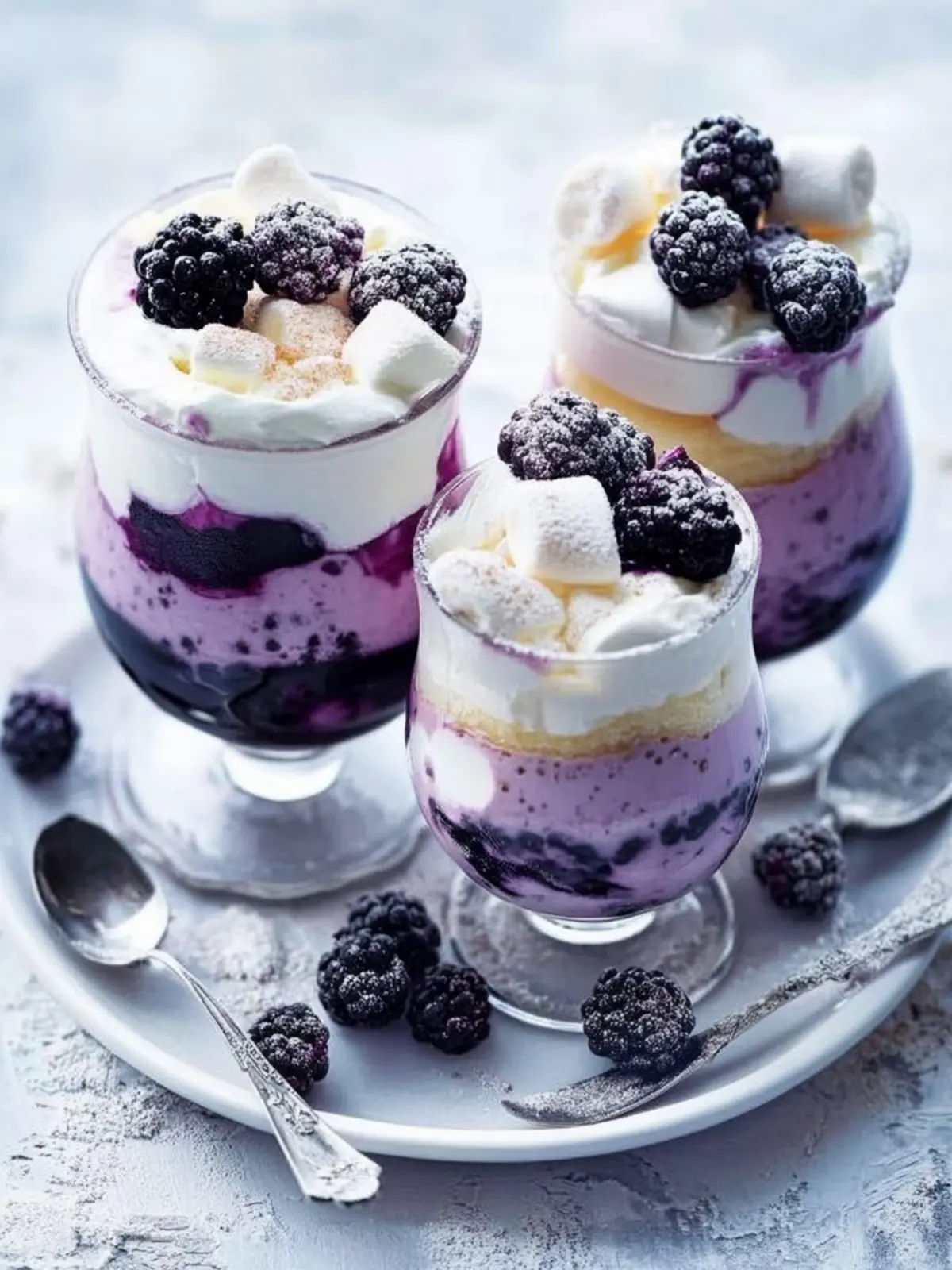 Delicious Blackberry, Marshmallow & Mascarpone Trifles Made Easy 5 Blackberry, marshmallow and mascarpone trifles