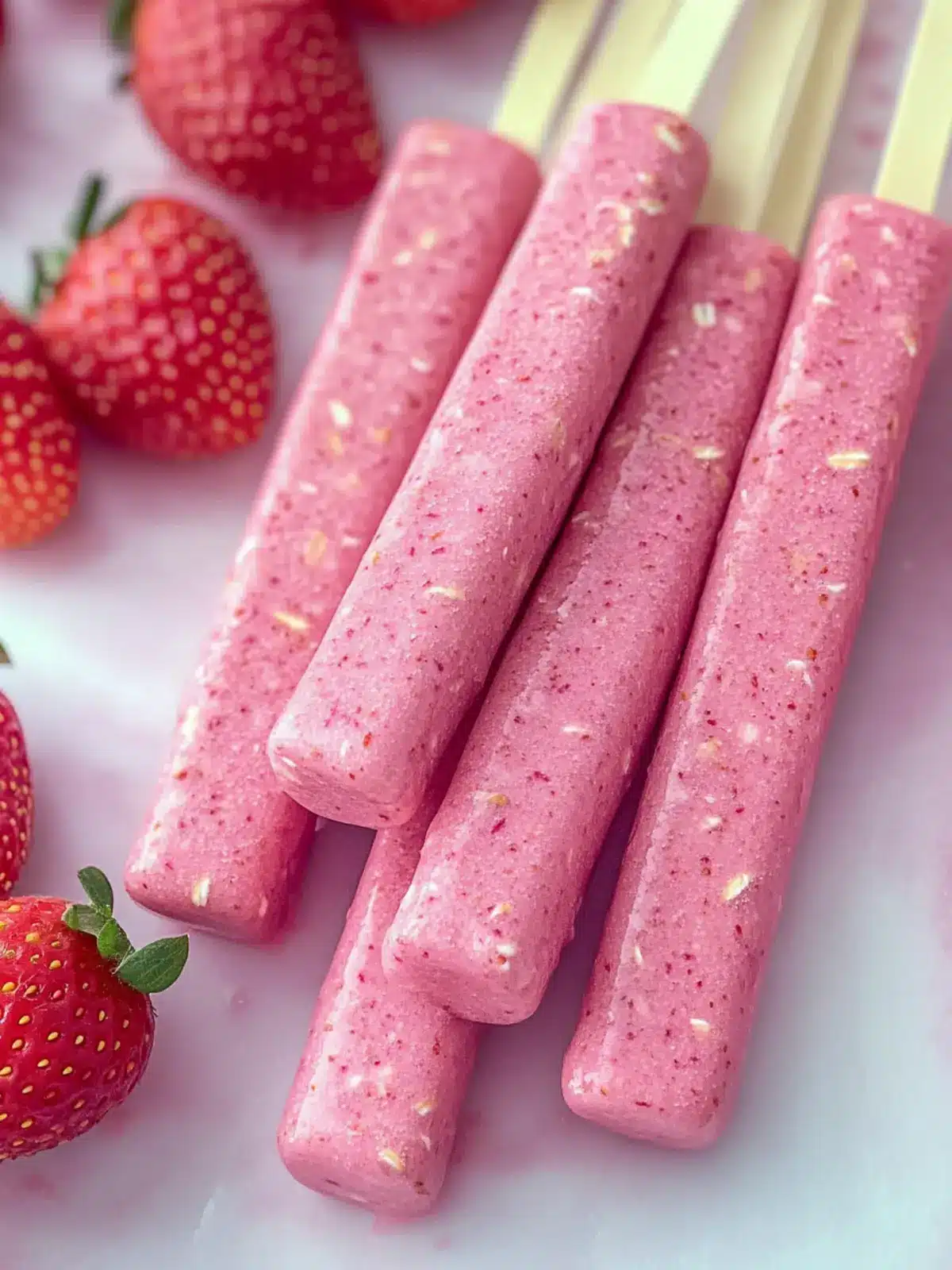 Delicious Strawberry Oat Smoothie Sticks for Healthy Snacking 4 Strawberry Oat Smoothie Sticks