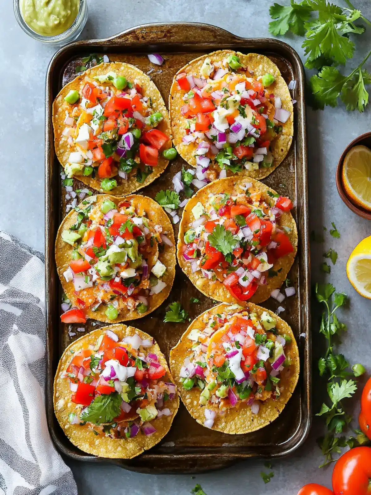 Sizzling Mini Sheet Pan Tostadas for Easy Taco Night Fun 2 Mini Sheet Pan Tostadas