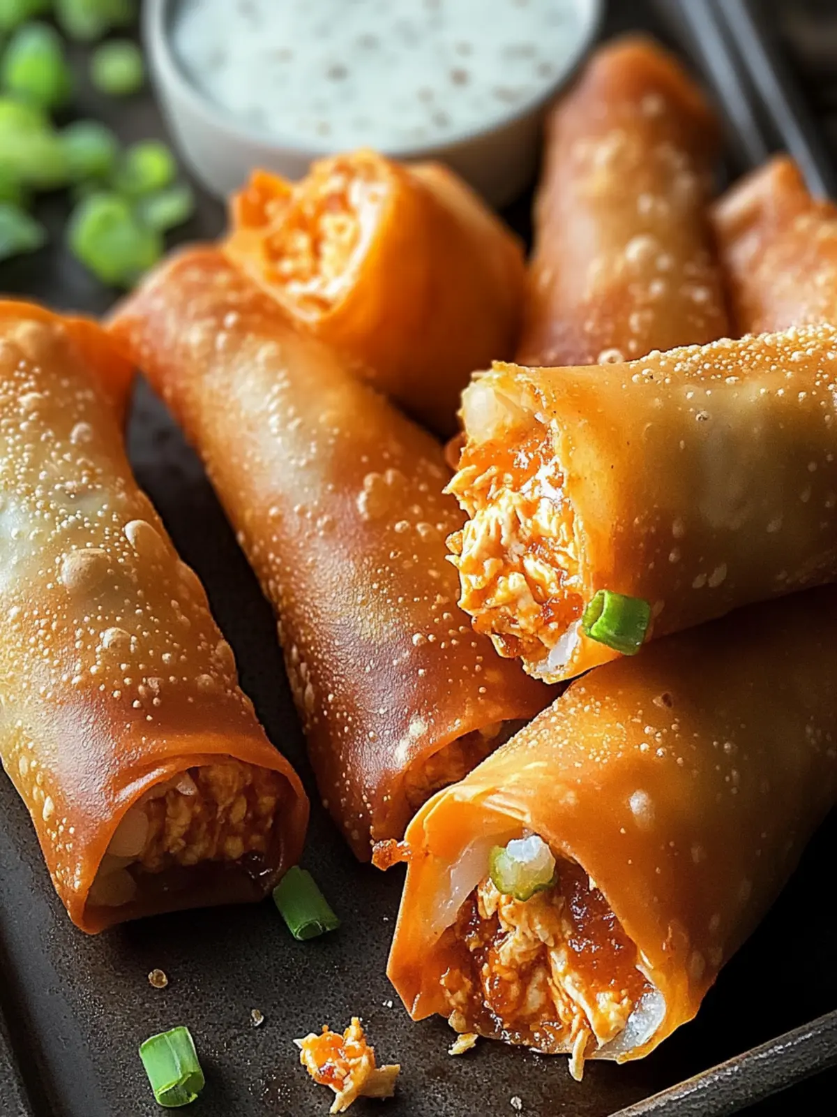 Buffalo Chicken Egg Rolls: Crispy Bites for Game Day Fun 5 Buffalo Chicken Egg Rolls