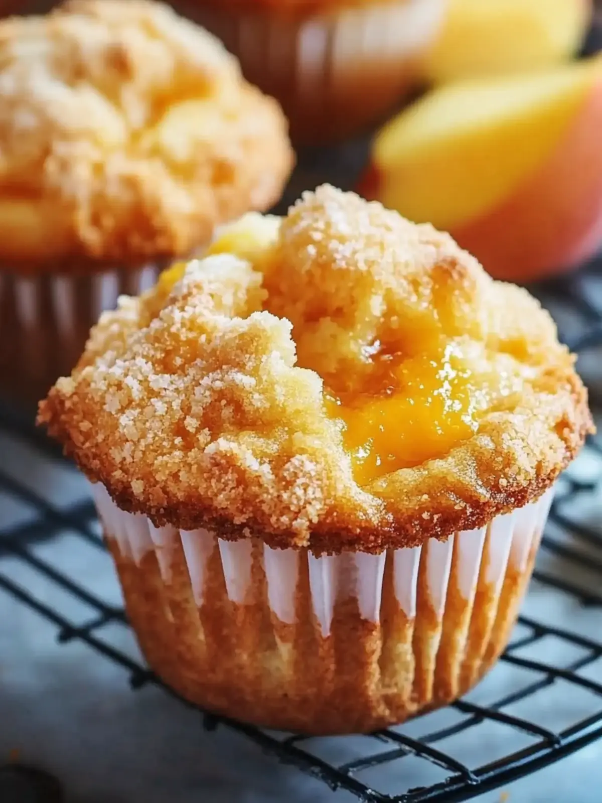 Delicious Homemade Peach Cobbler Muffins with Crunchy Streusel 2 Homemade Peach Cobbler Muffins