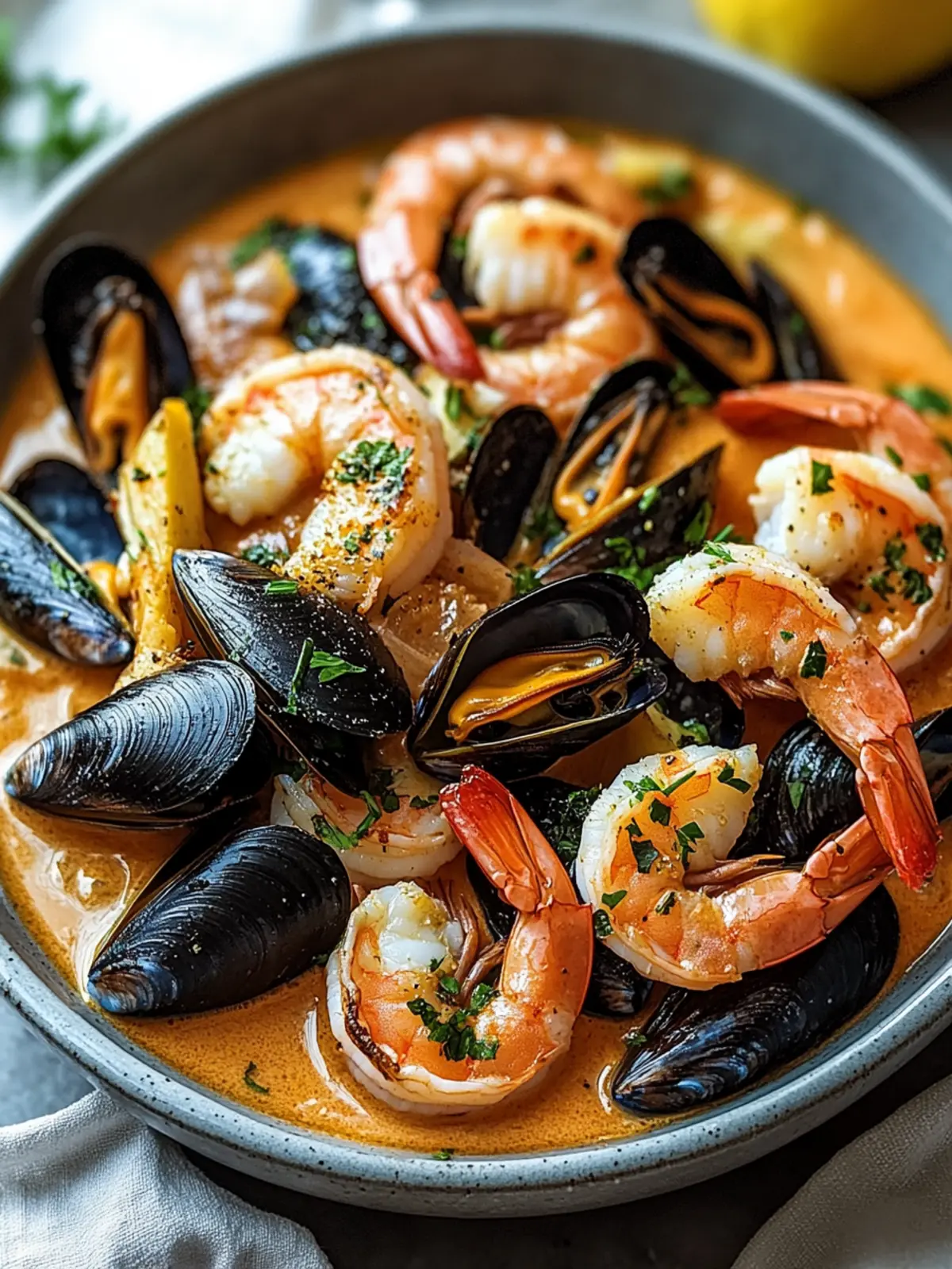 Savory Shrimp and Mussels in Creamy Garlic Bliss 2 Shrimp and Mussels
