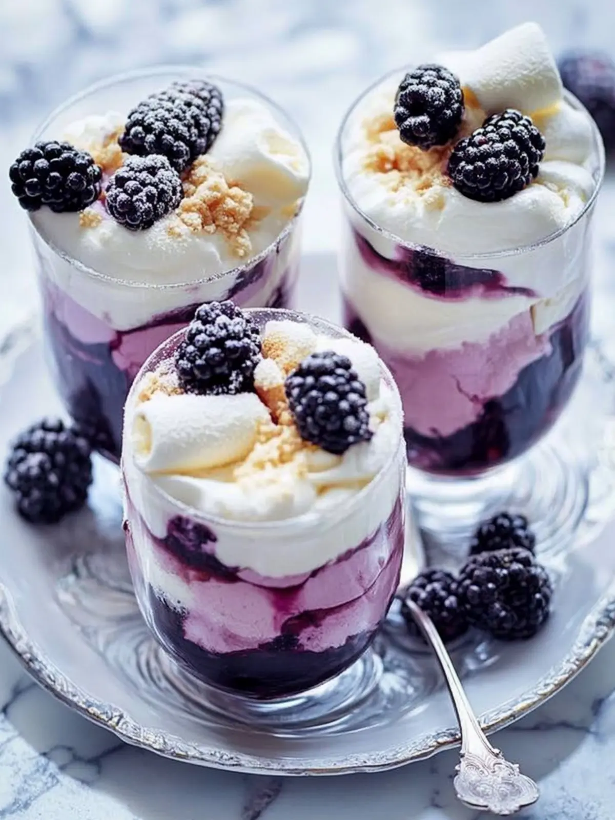 Delicious Blackberry, Marshmallow & Mascarpone Trifles Made Easy 3 Blackberry, marshmallow and mascarpone trifles