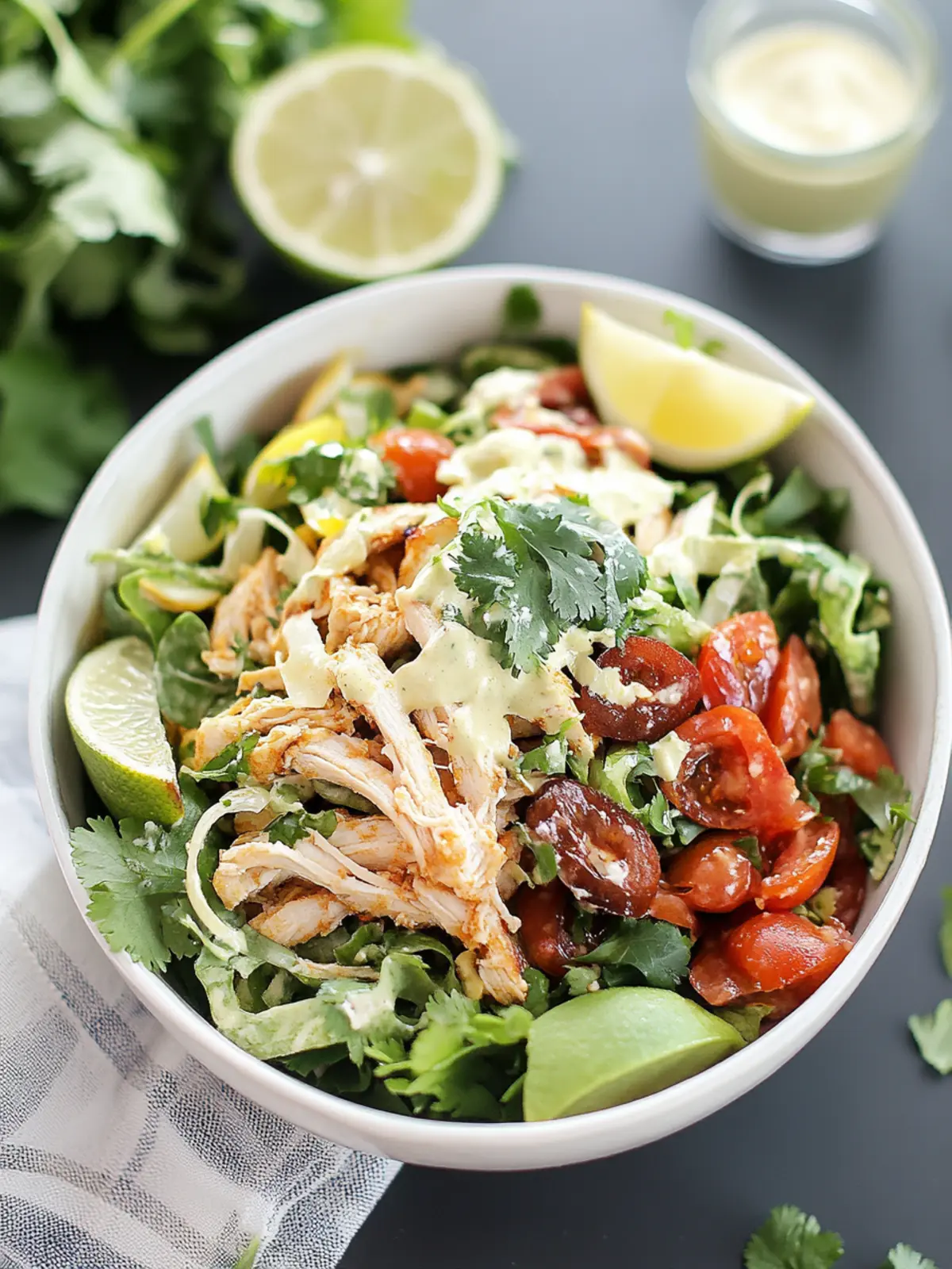 Delicious Shredded Chicken Cafe Rio Salad with Creamy Dressing 2 Shredded Chicken Cafe Rio Salad