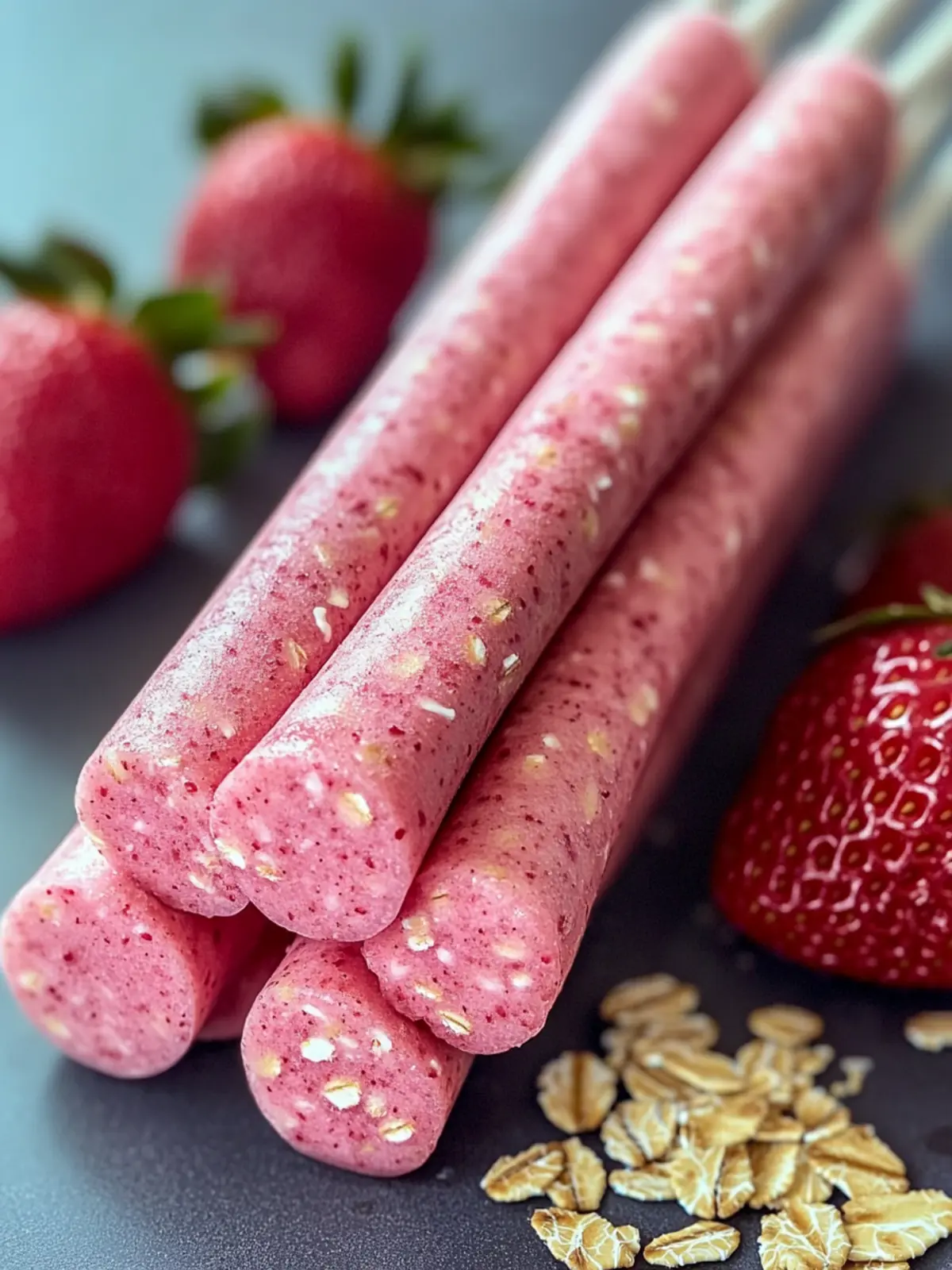 Delicious Strawberry Oat Smoothie Sticks for Healthy Snacking 2 Strawberry Oat Smoothie Sticks