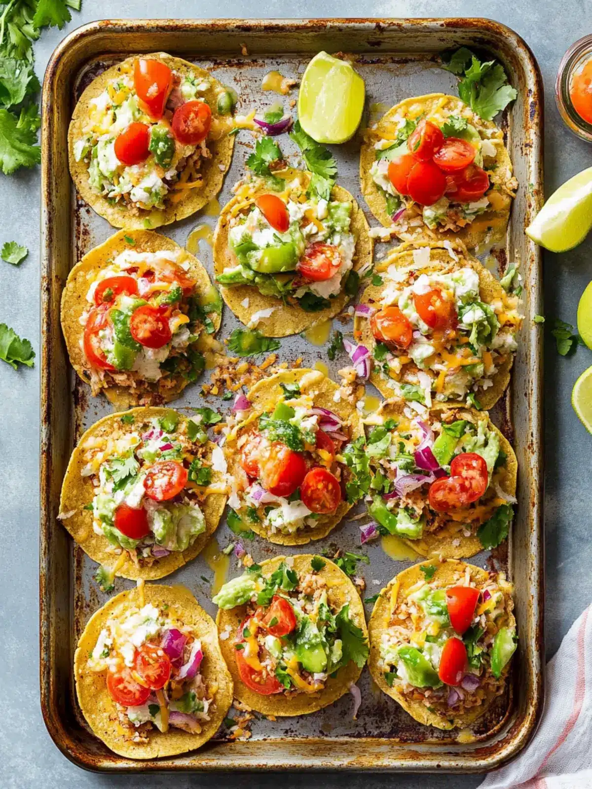 Sizzling Mini Sheet Pan Tostadas for Easy Taco Night Fun 3 Mini Sheet Pan Tostadas