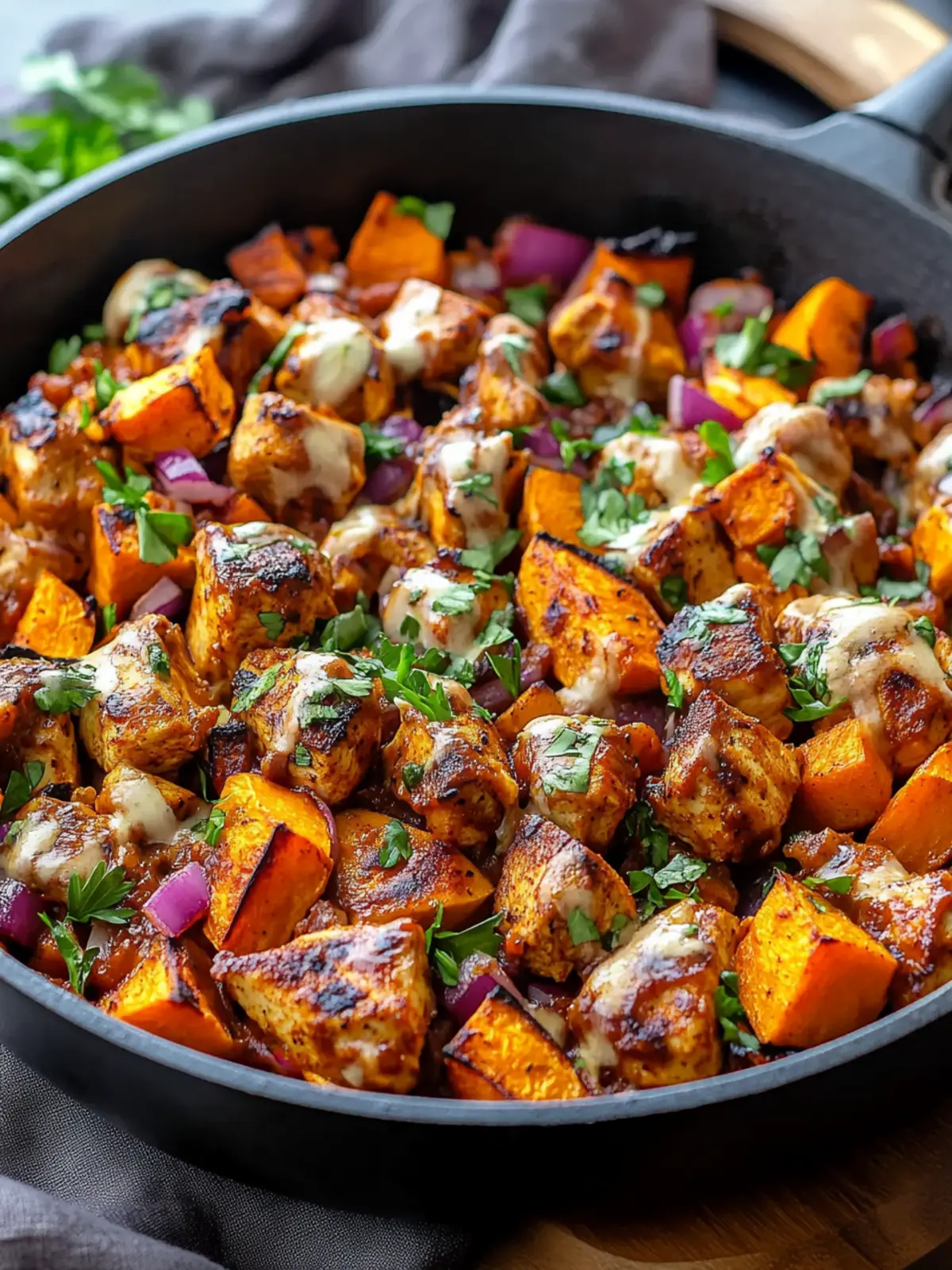 BBQ Chicken Sweet Potato Skillet: Easy One-Pan Comfort Meal 3 BBQ Chicken Sweet Potato Skillet