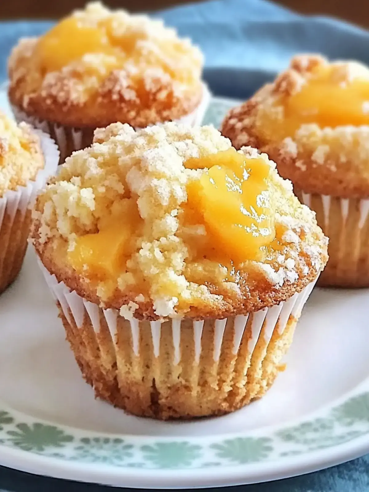 Delicious Homemade Peach Cobbler Muffins with Crunchy Streusel 3 Homemade Peach Cobbler Muffins