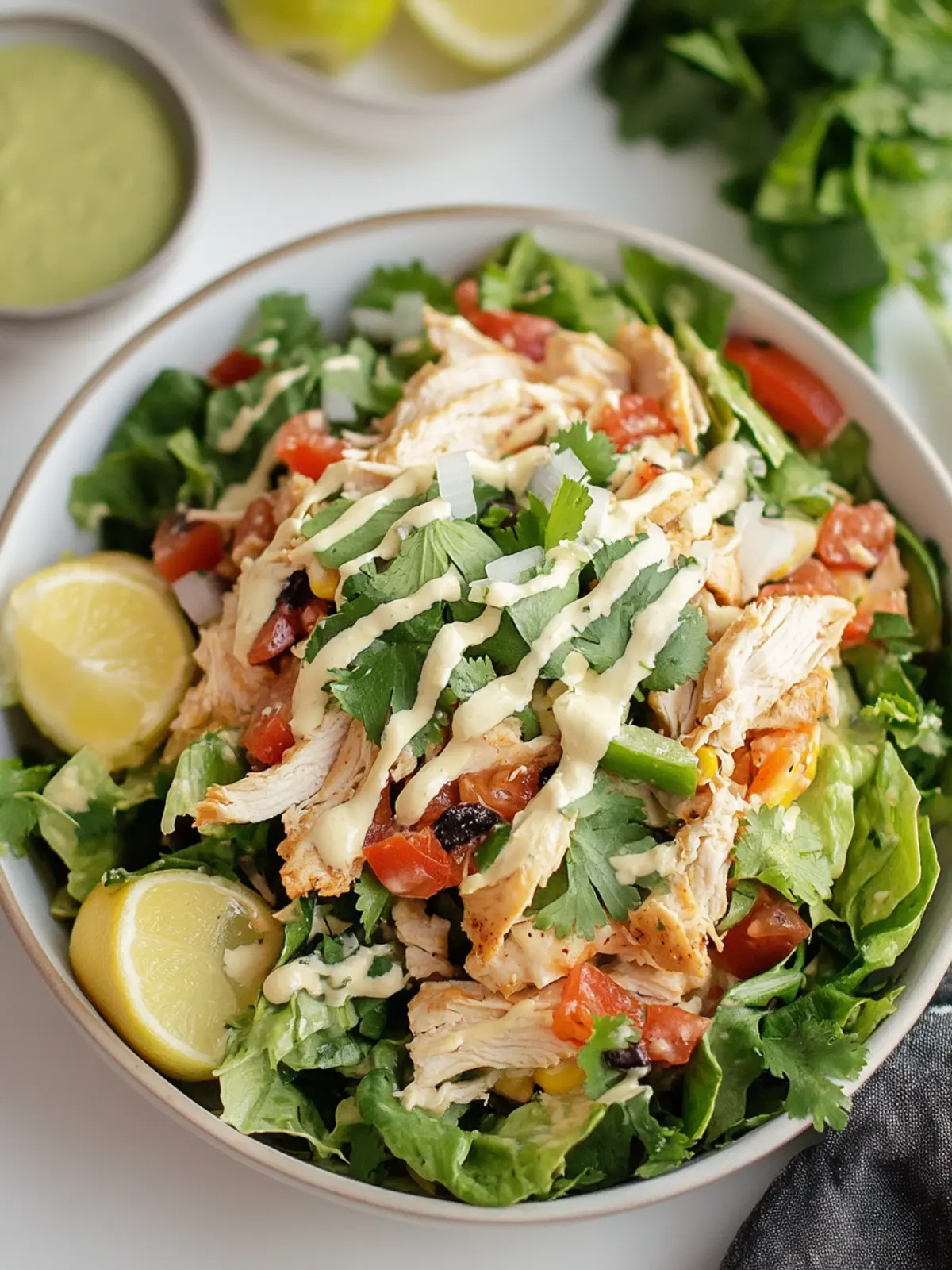 Delicious Shredded Chicken Cafe Rio Salad with Creamy Dressing 3 Shredded Chicken Cafe Rio Salad