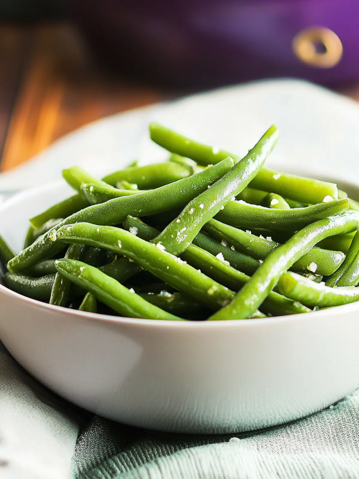 Perfectly Steamed Green Beans: A Simple Garlic Delight 2 Steamed Green Beans