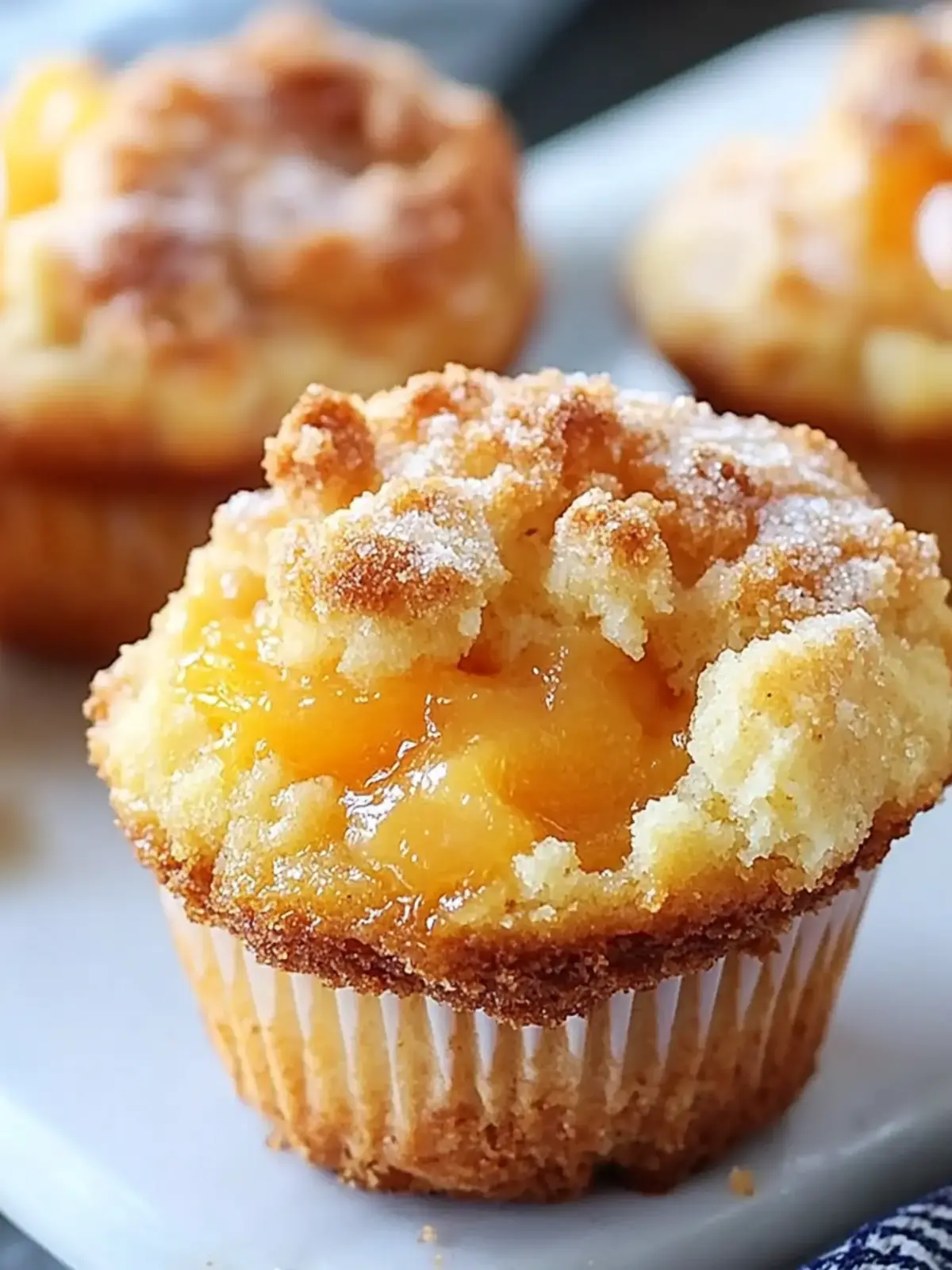 Delicious Homemade Peach Cobbler Muffins with Crunchy Streusel 4 Homemade Peach Cobbler Muffins