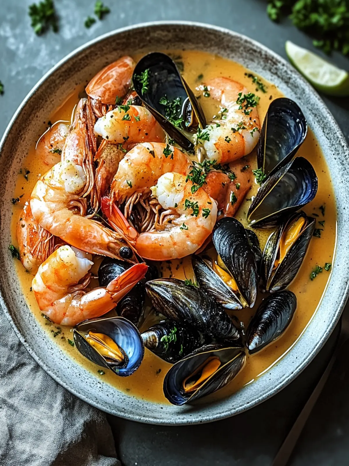 Savory Shrimp and Mussels in Creamy Garlic Bliss 5 Shrimp and Mussels