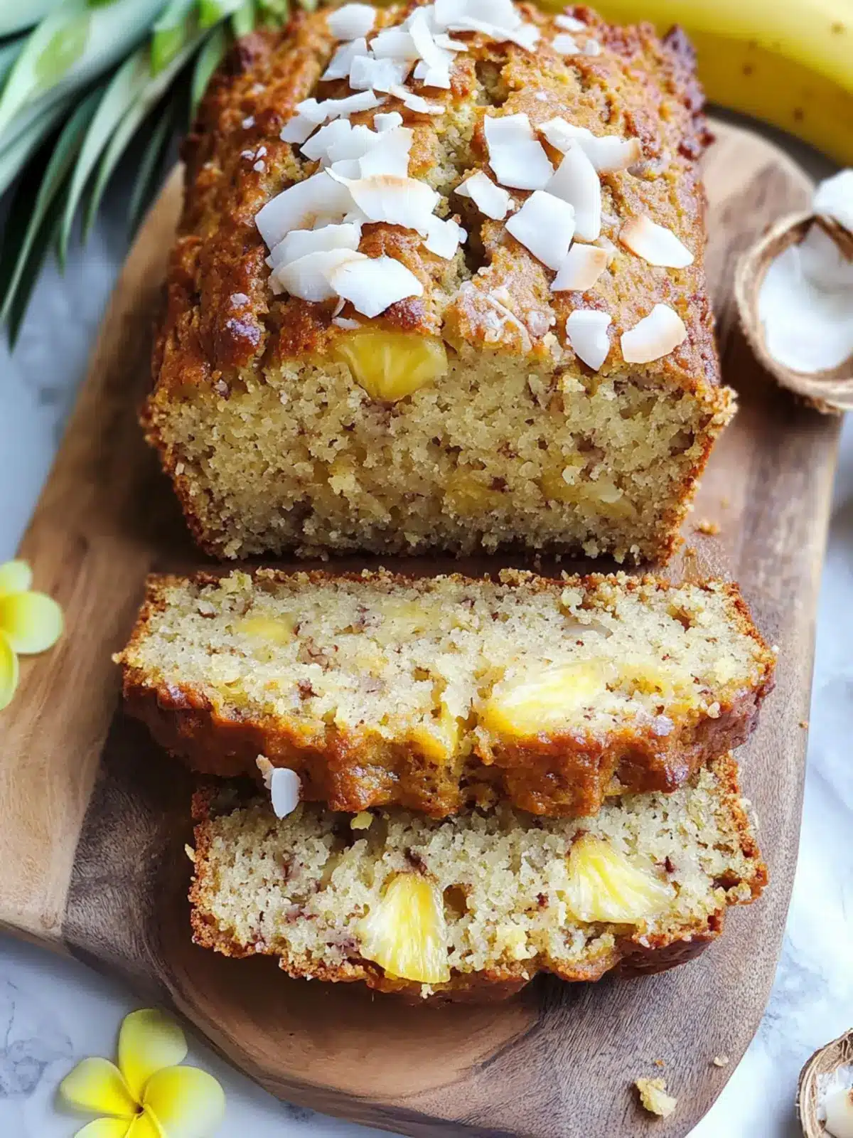Hawaiian Banana Bread with Pineapple, Coconut & Macnuts Bliss 4 Hawaiian Banana Bread with Pineapple, Coconut & Macadamia Nuts