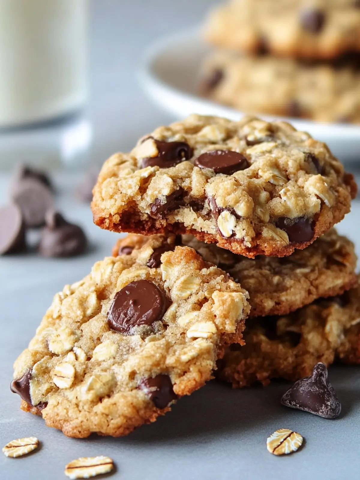 Thick Chewy Oatmeal Chocolate Chip Cookies with Pecans 3 Oatmeal Chocolate Chip Cookies