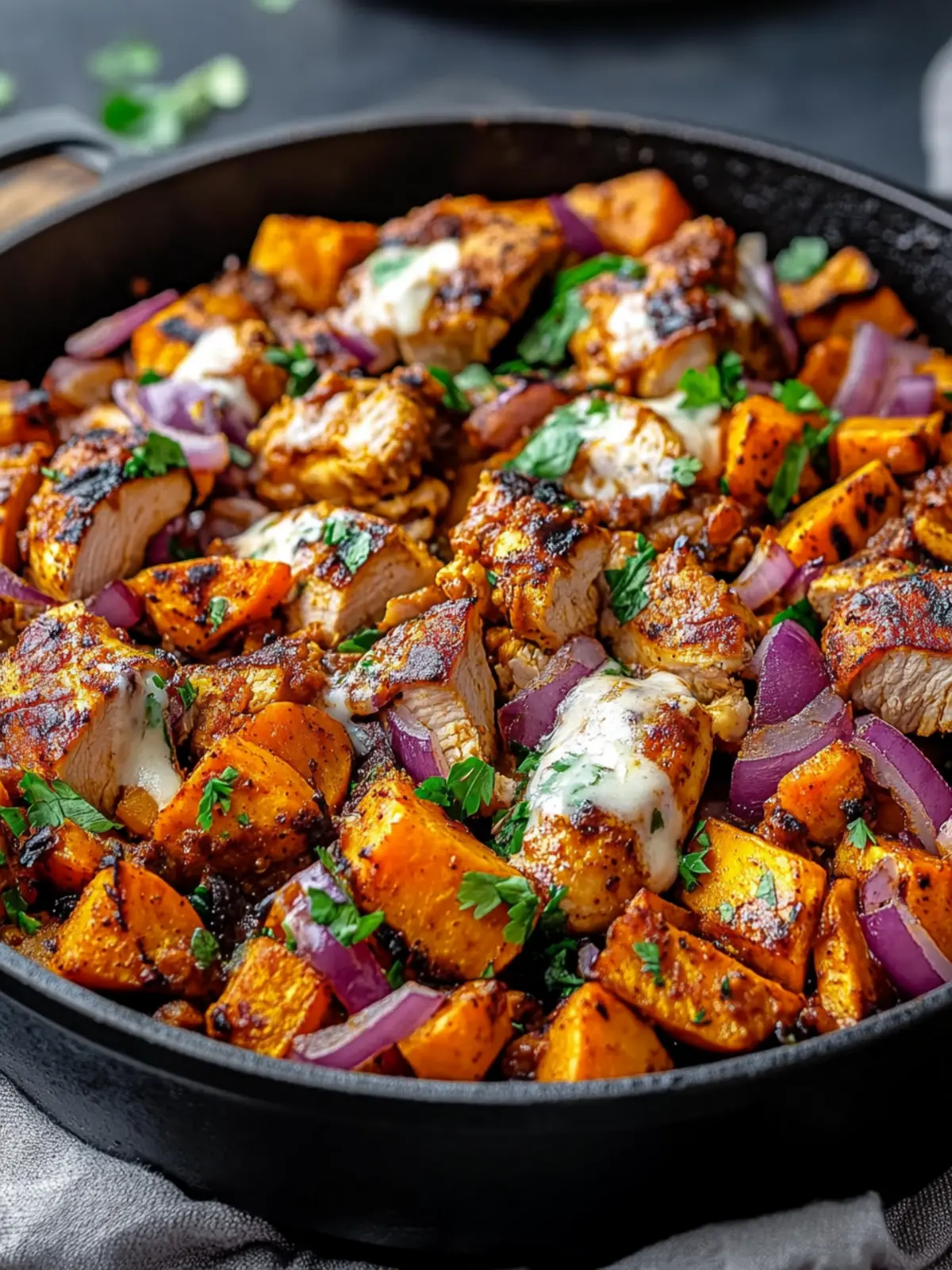 BBQ Chicken Sweet Potato Skillet: Easy One-Pan Comfort Meal 2 BBQ Chicken Sweet Potato Skillet
