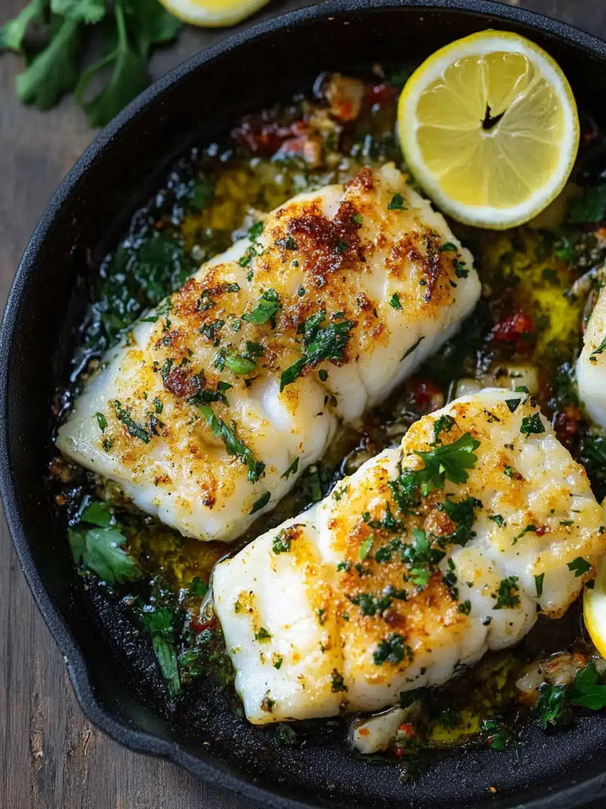 Delicious Baked Cod with Zesty Lemon Garlic Sauce 4 Baked Cod