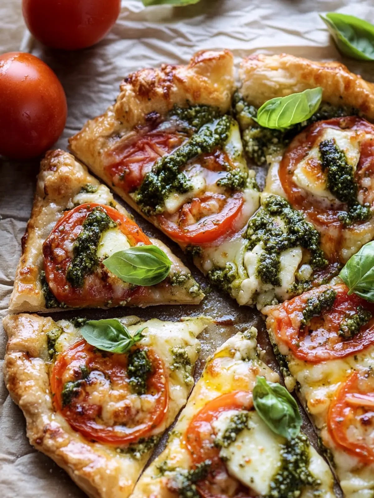 Mouthwatering Pesto Caprese Puff Pastry Pizza Delight 3 Pesto Caprese Puff Pastry Pizza
