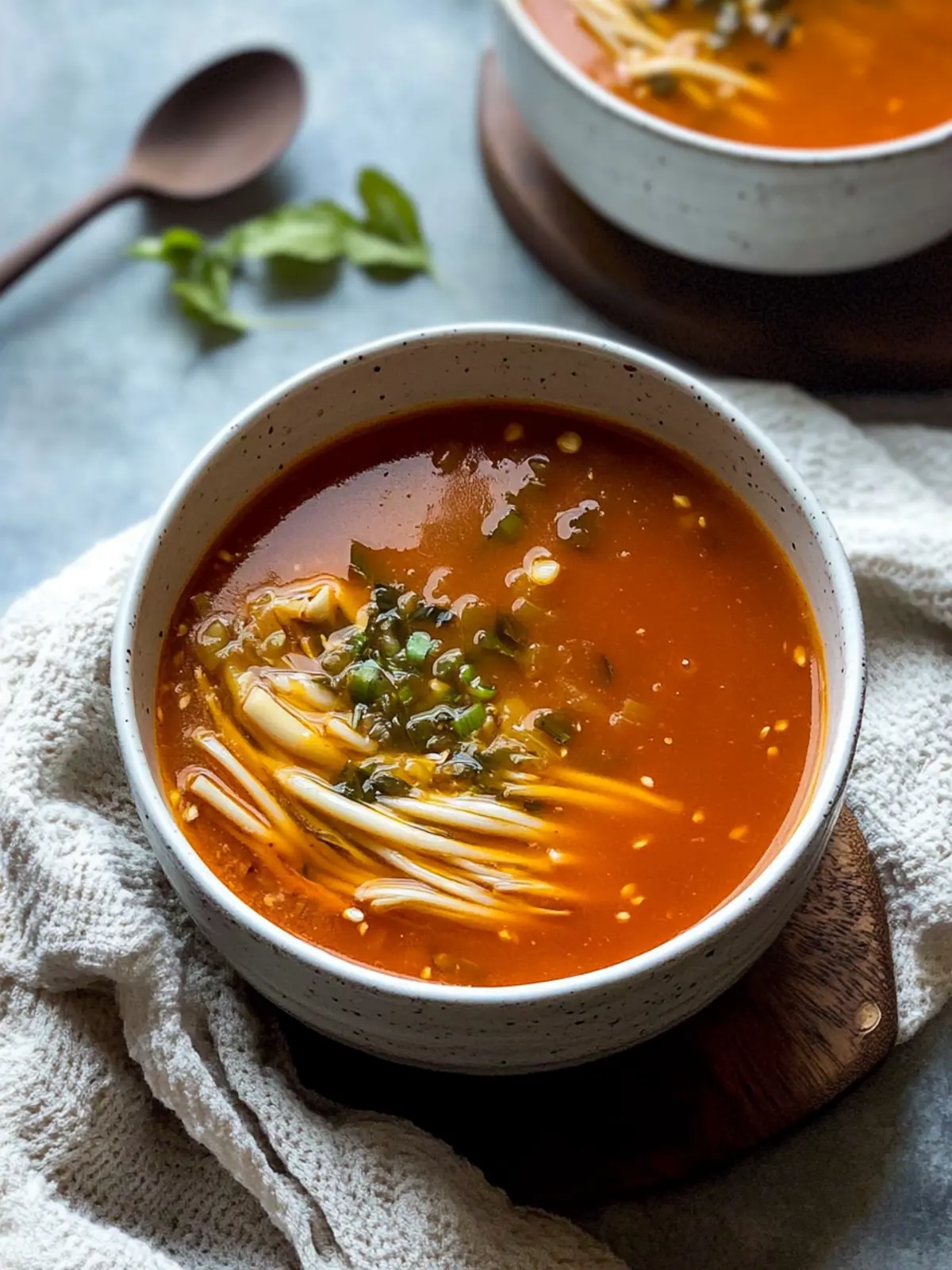 Tomato Enoki Mushroom Soup for Ultimate Comfort in a Bowl 2 Tomato Enoki Mushroom Soup