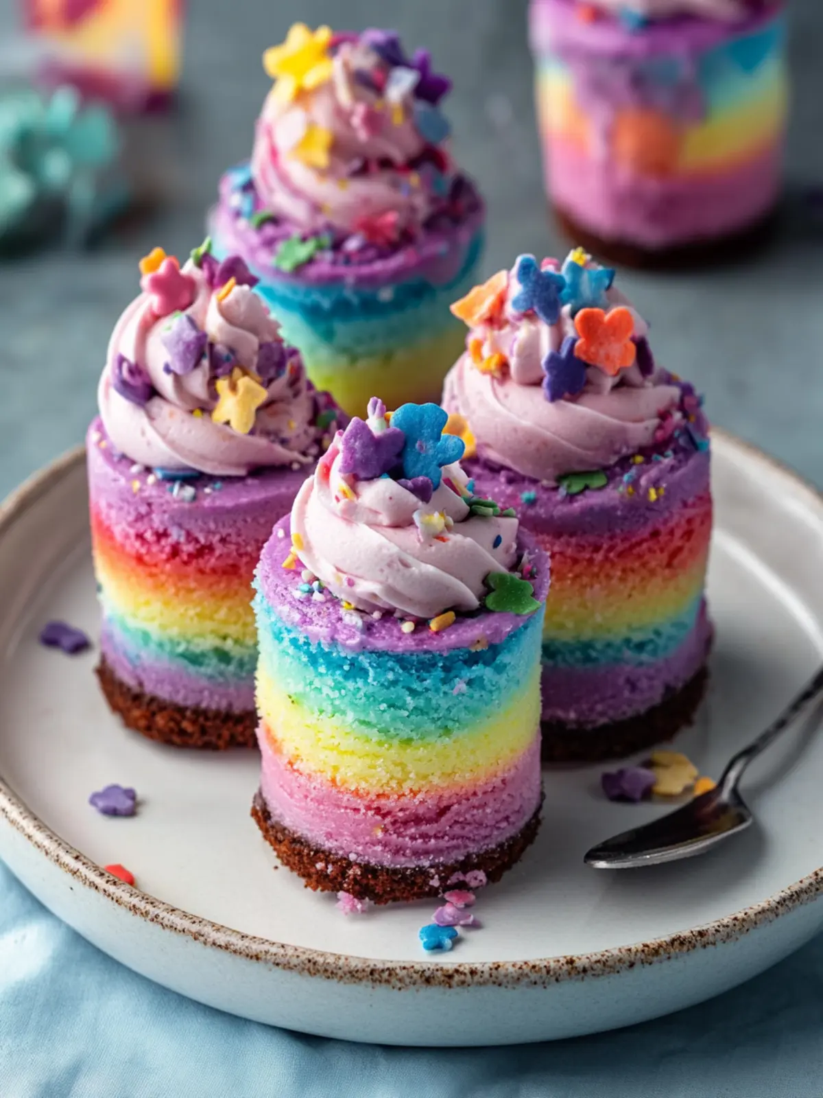 Delicious Mini Vegan Rainbow Ice Cream Cakes for Every Occasion 5 Mini Vegan Rainbow Ice Cream Cakes