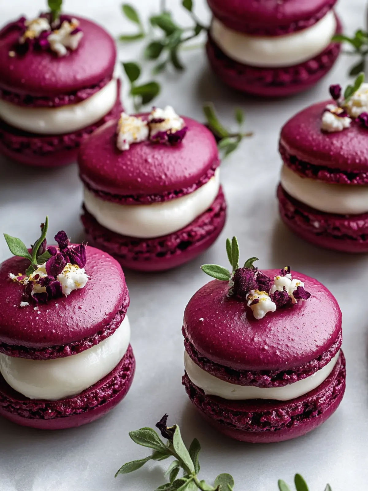 Elevate Your Snacks with Beet Macarons and Goat Cheese Delight 5 Beet Macarons with Goat Cheese
