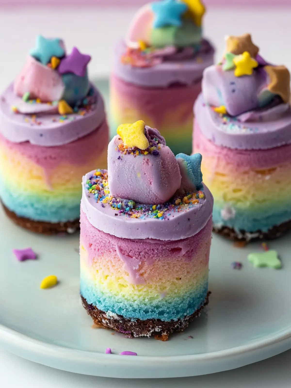 Delicious Mini Vegan Rainbow Ice Cream Cakes for Every Occasion 2 Mini Vegan Rainbow Ice Cream Cakes