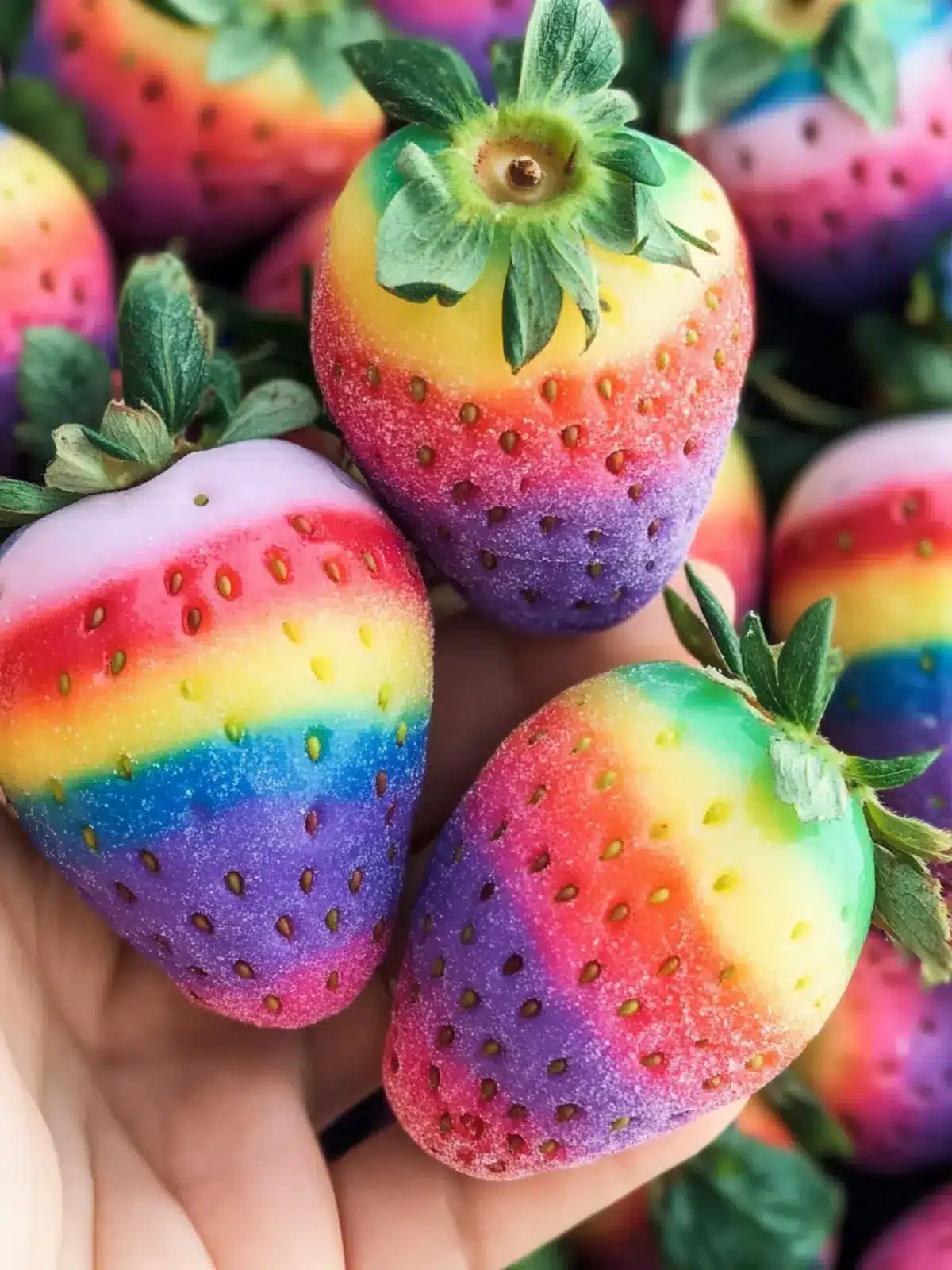 Rainbow Candy Coated Strawberries: A Sweet Colorful Treat 4 Rainbow Candy Coated Strawberries