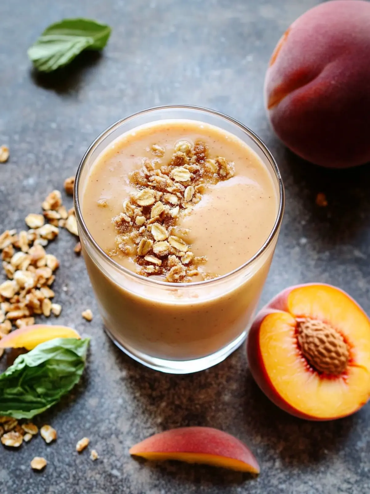 Peach Crisp Smoothie for a Refreshing Healthy Treat 5 peach crisp smoothie