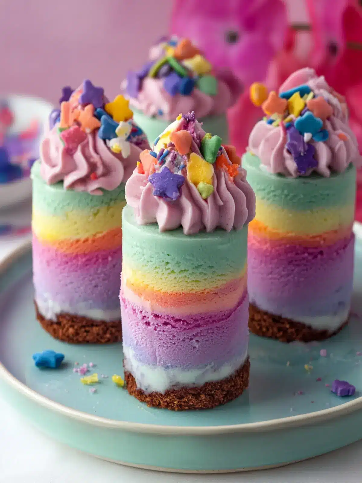 Delicious Mini Vegan Rainbow Ice Cream Cakes for Every Occasion 3 Mini Vegan Rainbow Ice Cream Cakes