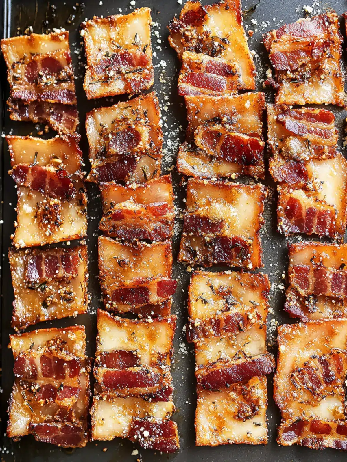 Parmesan Candied Bacon Crackers: Irresistibly Crunchy Snack! 2 Parmesan Candied Bacon Crackers