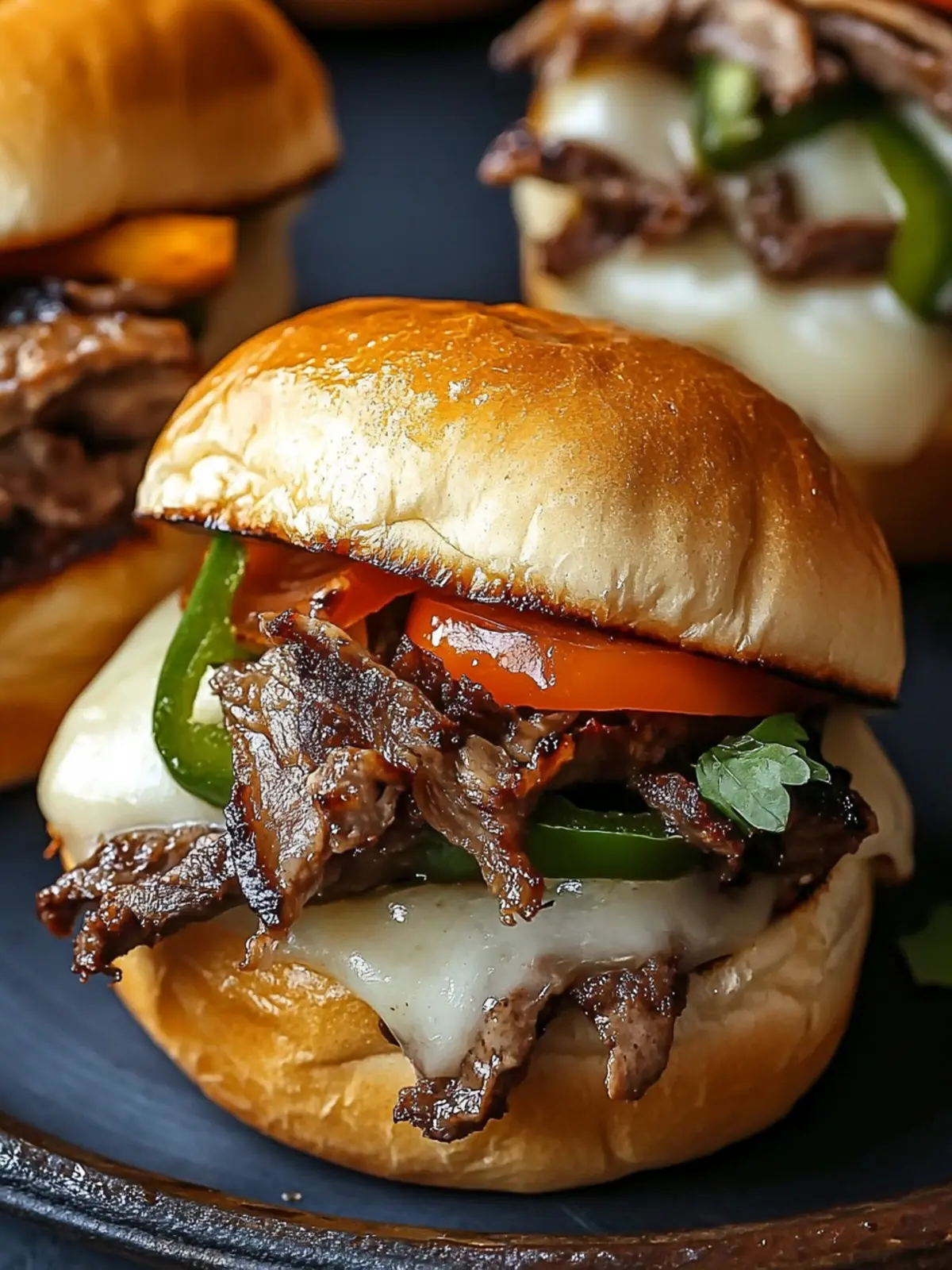 Savory Philly Cheesesteak Sliders for Ultimate Game Day Fun 4 Philly Cheesesteak Sliders