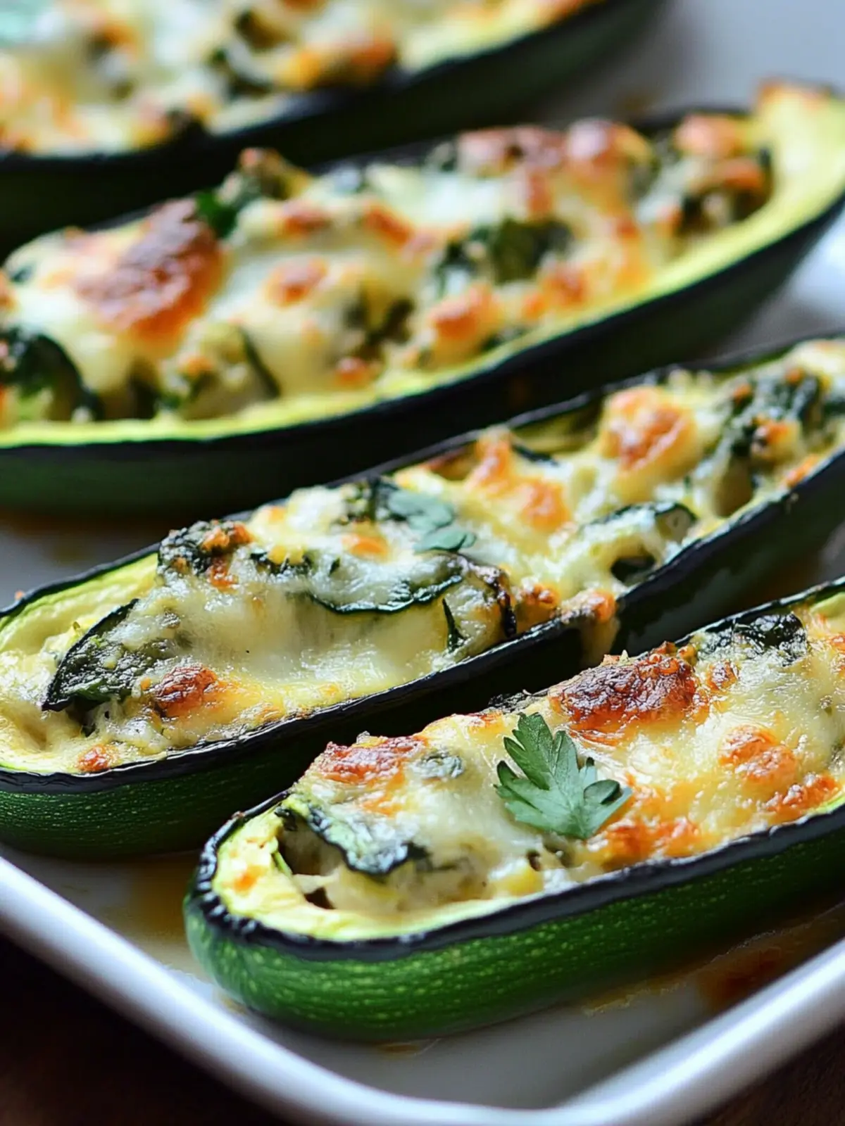 Zucchini Boats Stuffed with Spinach Mushroom Ricotta Magic 5 Zucchini Boats Stuffed