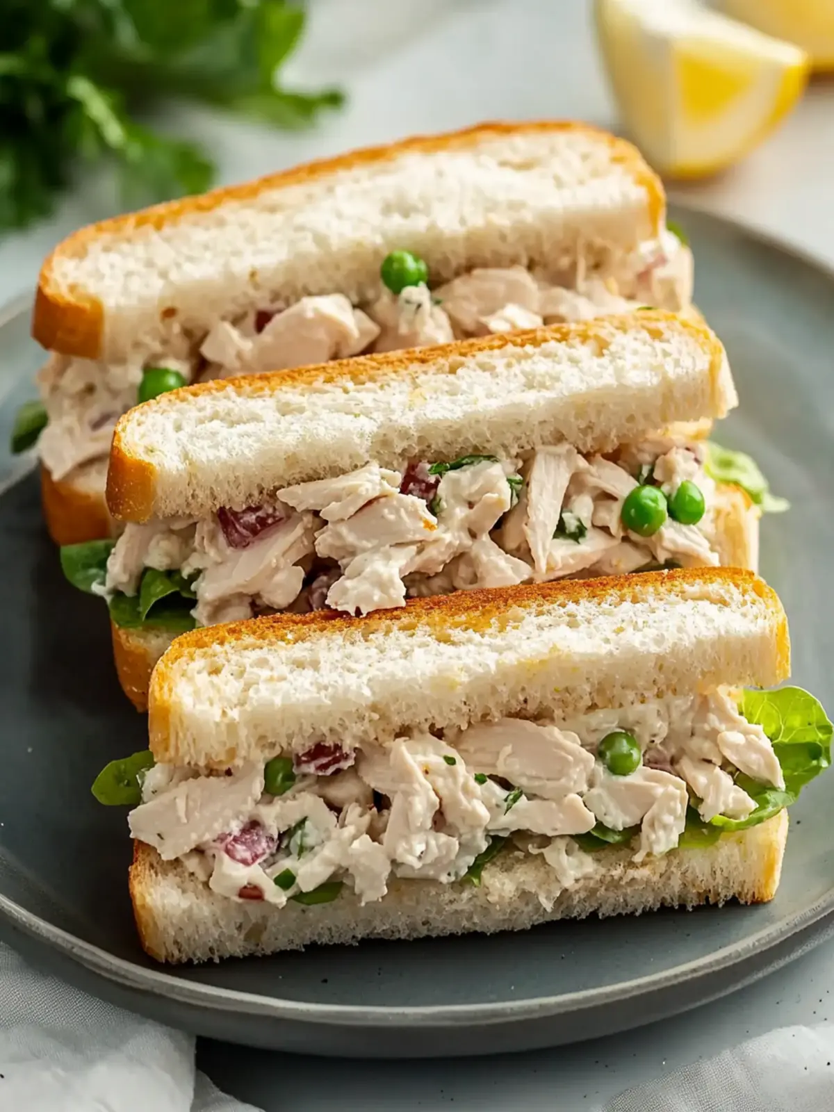 Chicken Salad Tea Sandwiches with Sweet Peach Jam Delight 2 Chicken Salad Tea Sandwiches