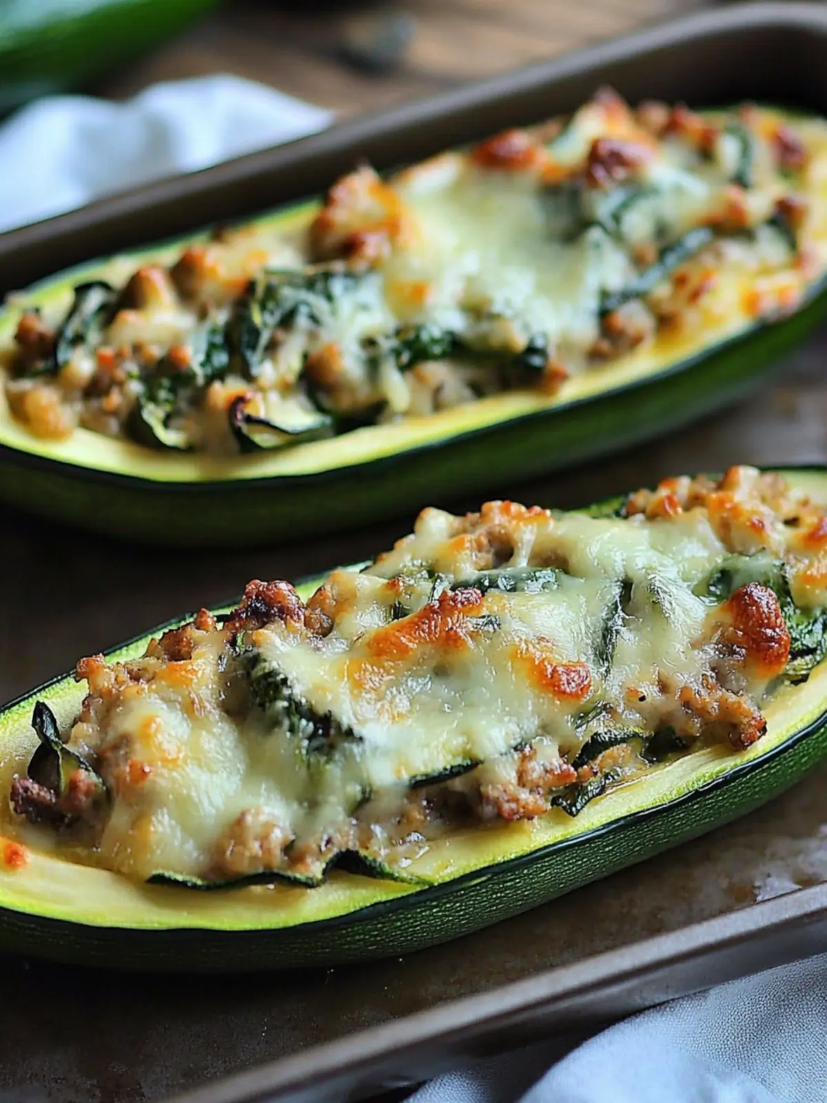 Zucchini Boats Stuffed with Spinach Mushroom Ricotta Magic 2 Zucchini Boats Stuffed