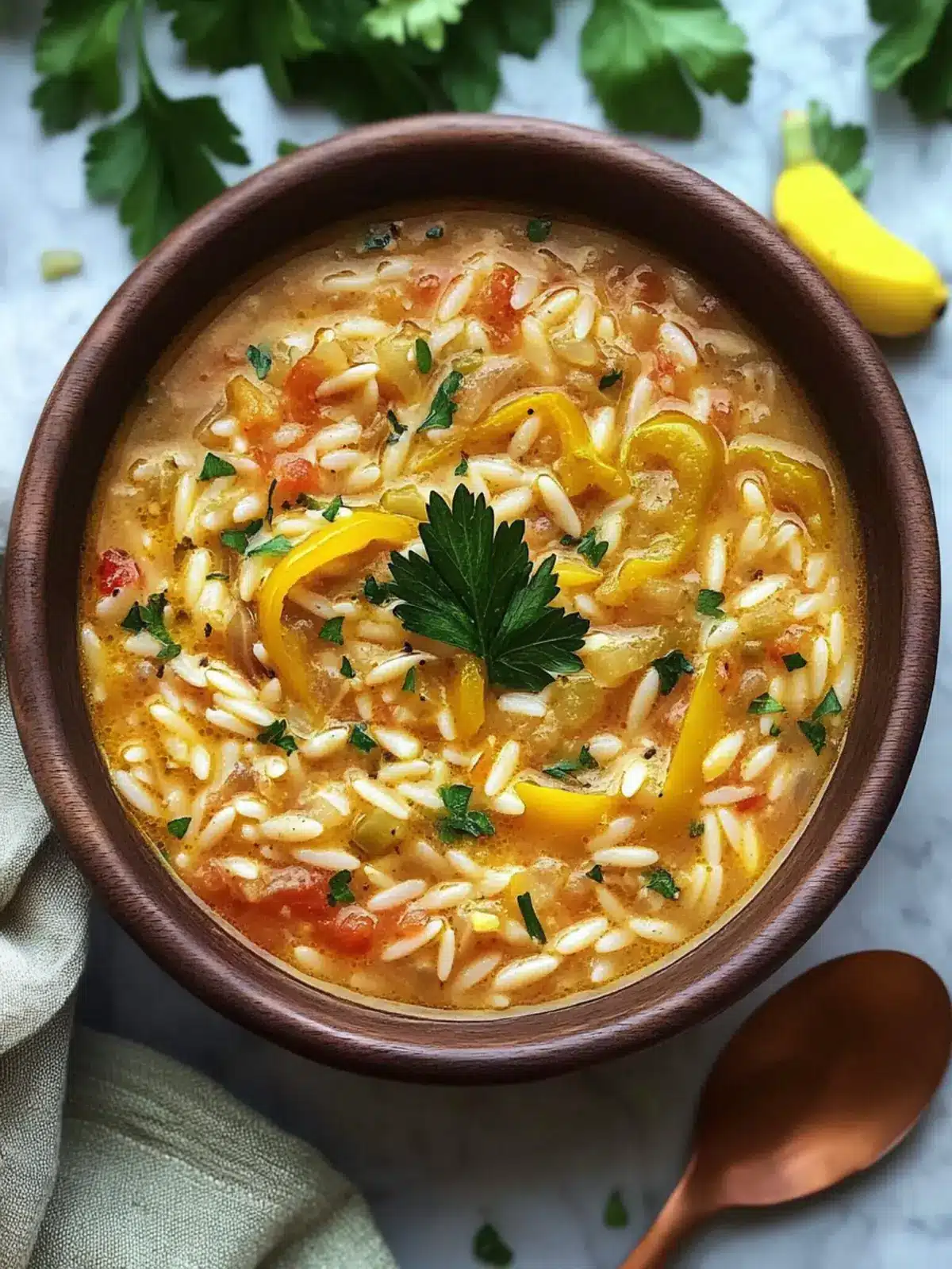 Warm Up with Orzo Stuffed Banana Peppers Soup Delight 4 Orzo Stuffed Banana Peppers Soup