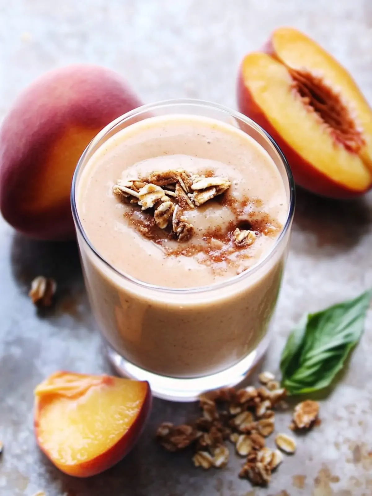 Peach Crisp Smoothie for a Refreshing Healthy Treat 3 peach crisp smoothie