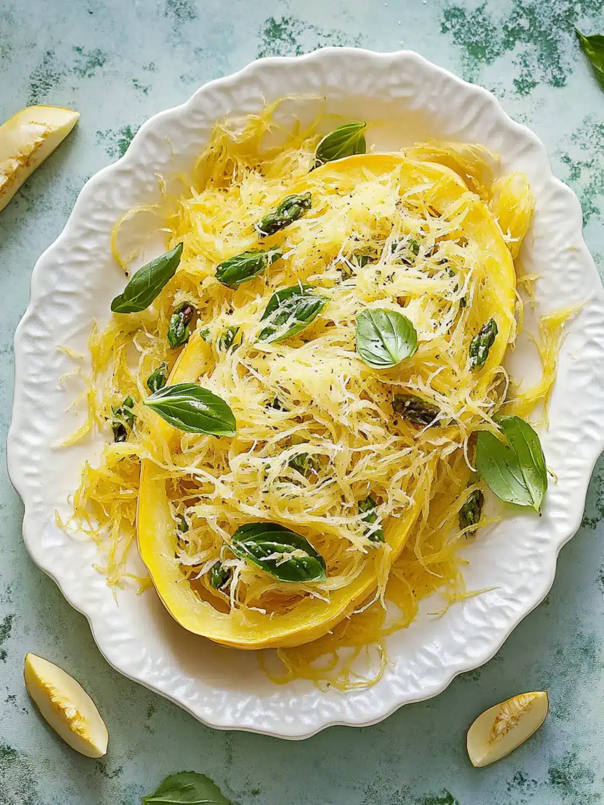Spaghetti Squash Delight with Asparagus and Creamy Ricotta 3 Spaghetti Squash