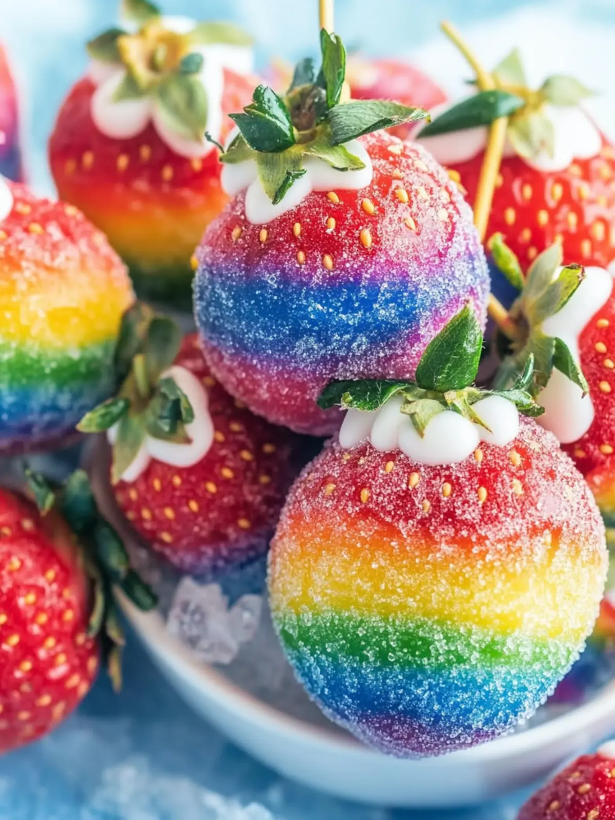 Rainbow Candy Coated Strawberries: A Sweet Colorful Treat 3 Rainbow Candy Coated Strawberries