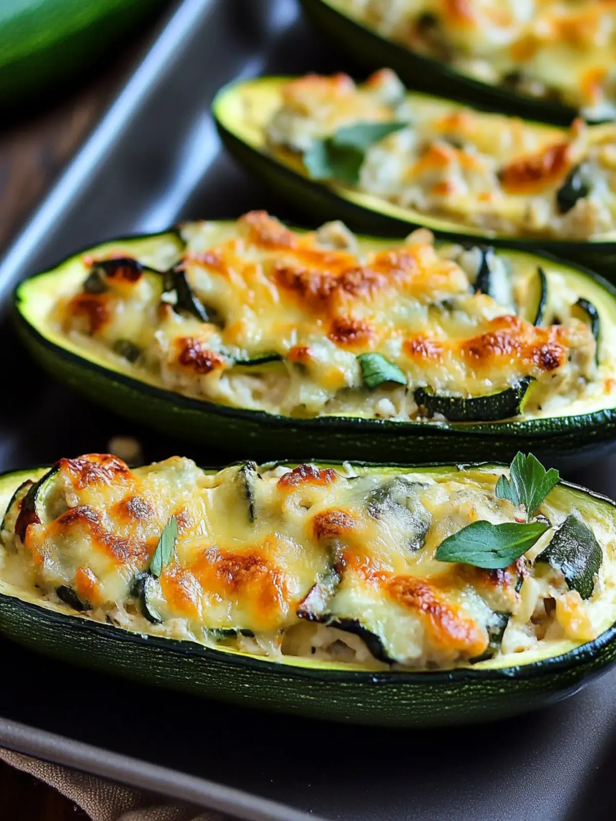 Zucchini Boats Stuffed with Spinach Mushroom Ricotta Magic 3 Zucchini Boats Stuffed