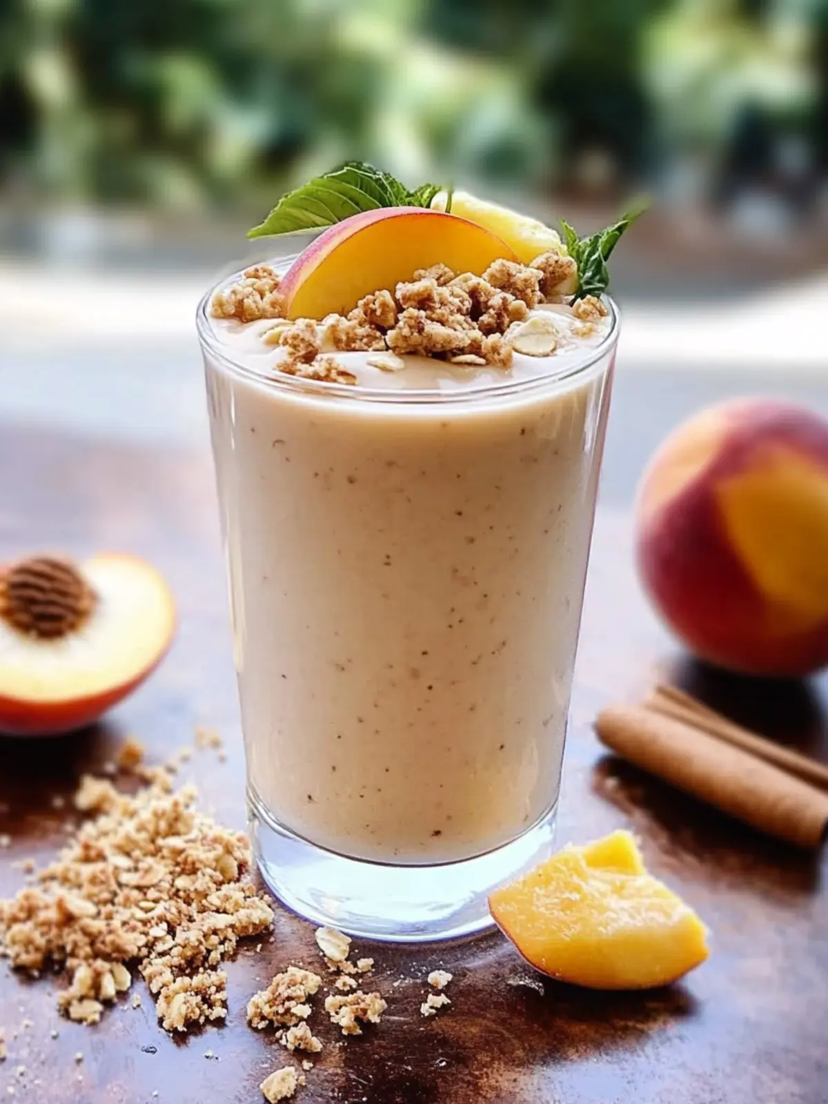 Peach Crisp Smoothie for a Refreshing Healthy Treat 4 peach crisp smoothie