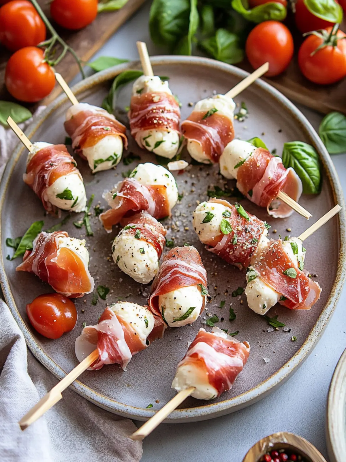 Savoring Prosciutto Wrapped Mozzarella Bites for Guilt-Free Snacking 4 Prosciutto Wrapped Mozzarella Bites